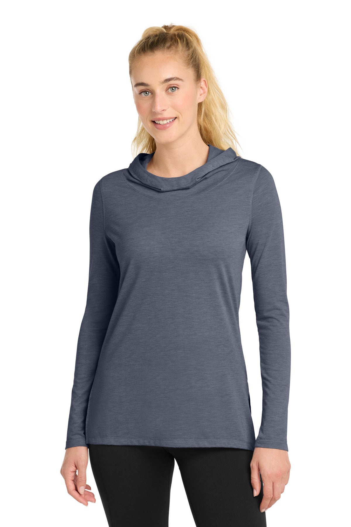 Sport-Tek ®  Women's PosiCharge  ®  Tri-Blend Wicking Long Sleeve Hoodie LST406