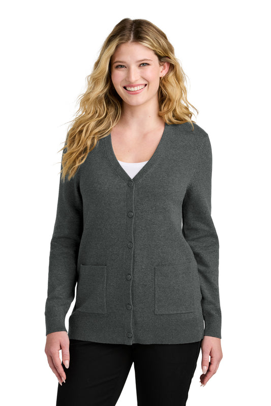 Port Authority ®  Women's Easy Care Button-Up Cardigan Sweater LSW4150 - Angelheart Embroidery and Screen Printing