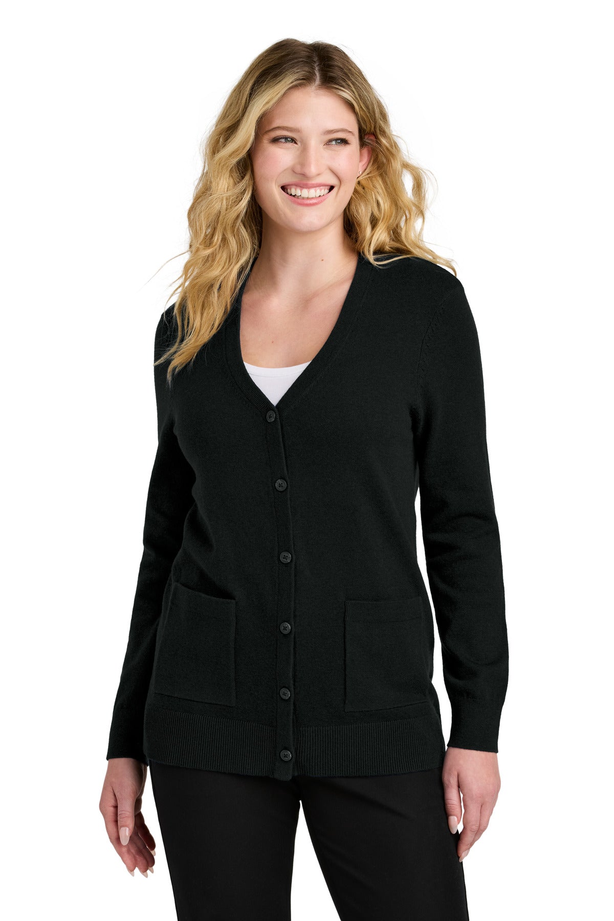 Port Authority ®  Women's Easy Care Button-Up Cardigan Sweater LSW4150 - Angelheart Embroidery and Screen Printing