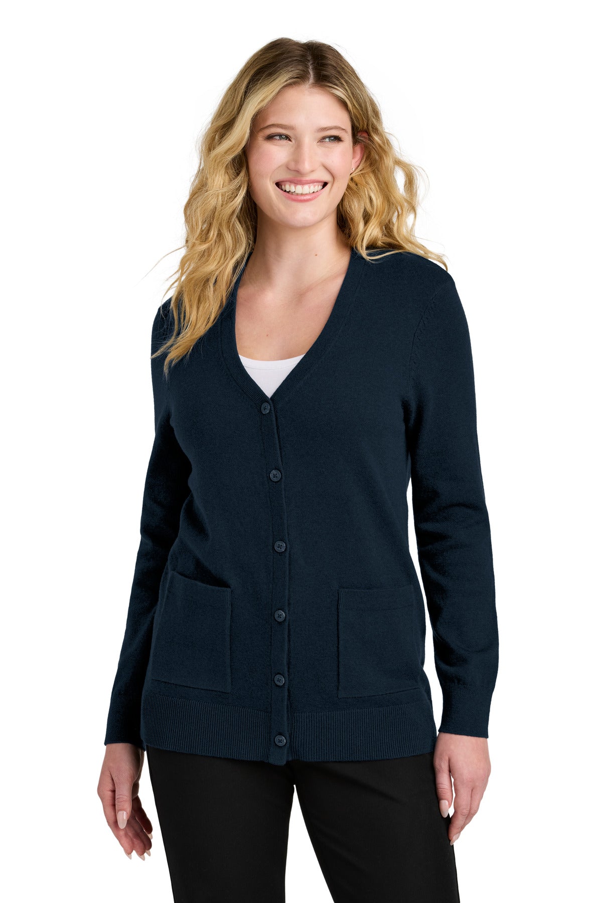 Port Authority ®  Women's Easy Care Button-Up Cardigan Sweater LSW4150 - Angelheart Embroidery and Screen Printing