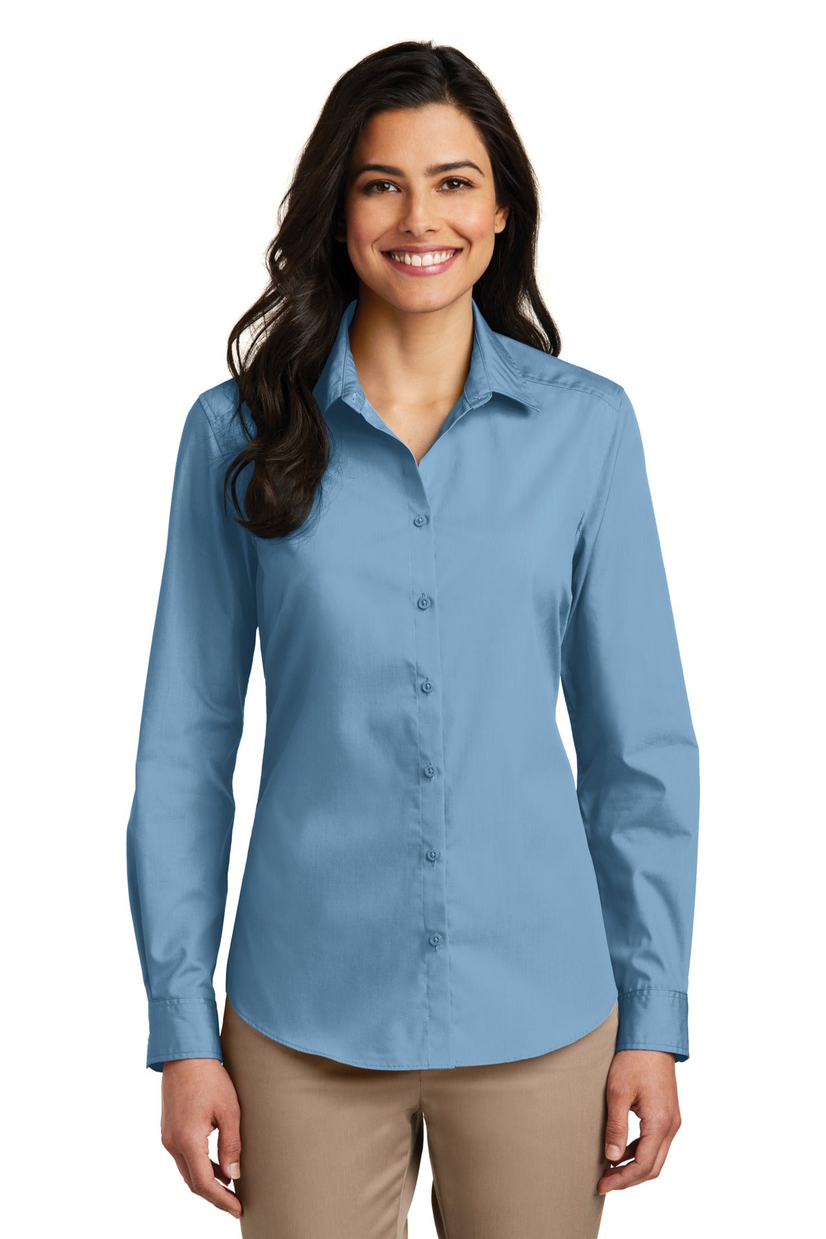 Port Authority ®  Women's Long Sleeve Carefree Poplin Shirt. LW100 - Angelheart Embroidery and Screen Printing
