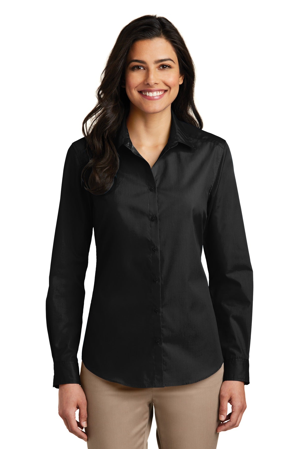 Port Authority ®  Women's Long Sleeve Carefree Poplin Shirt. LW100 - Angelheart Embroidery and Screen Printing