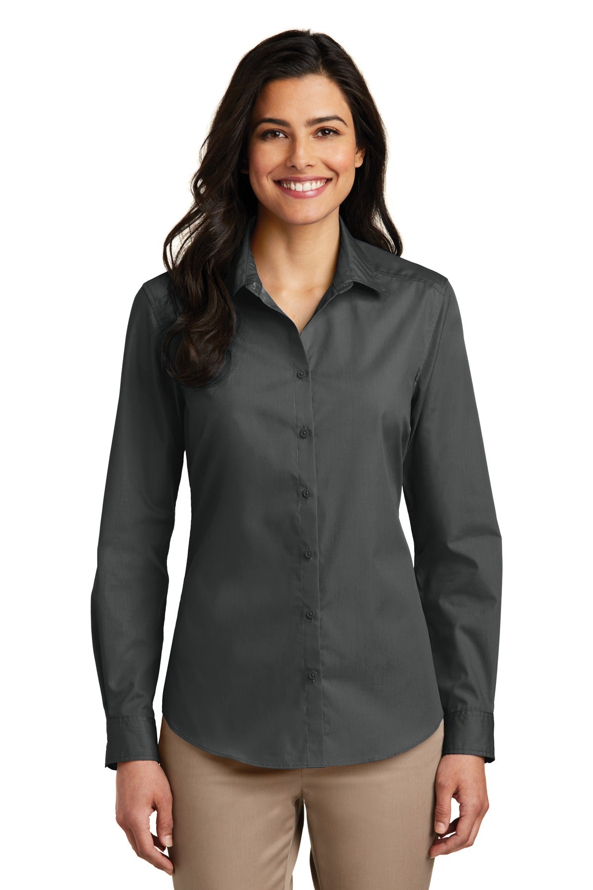 Port Authority ®  Women's Long Sleeve Carefree Poplin Shirt. LW100 - Angelheart Embroidery and Screen Printing