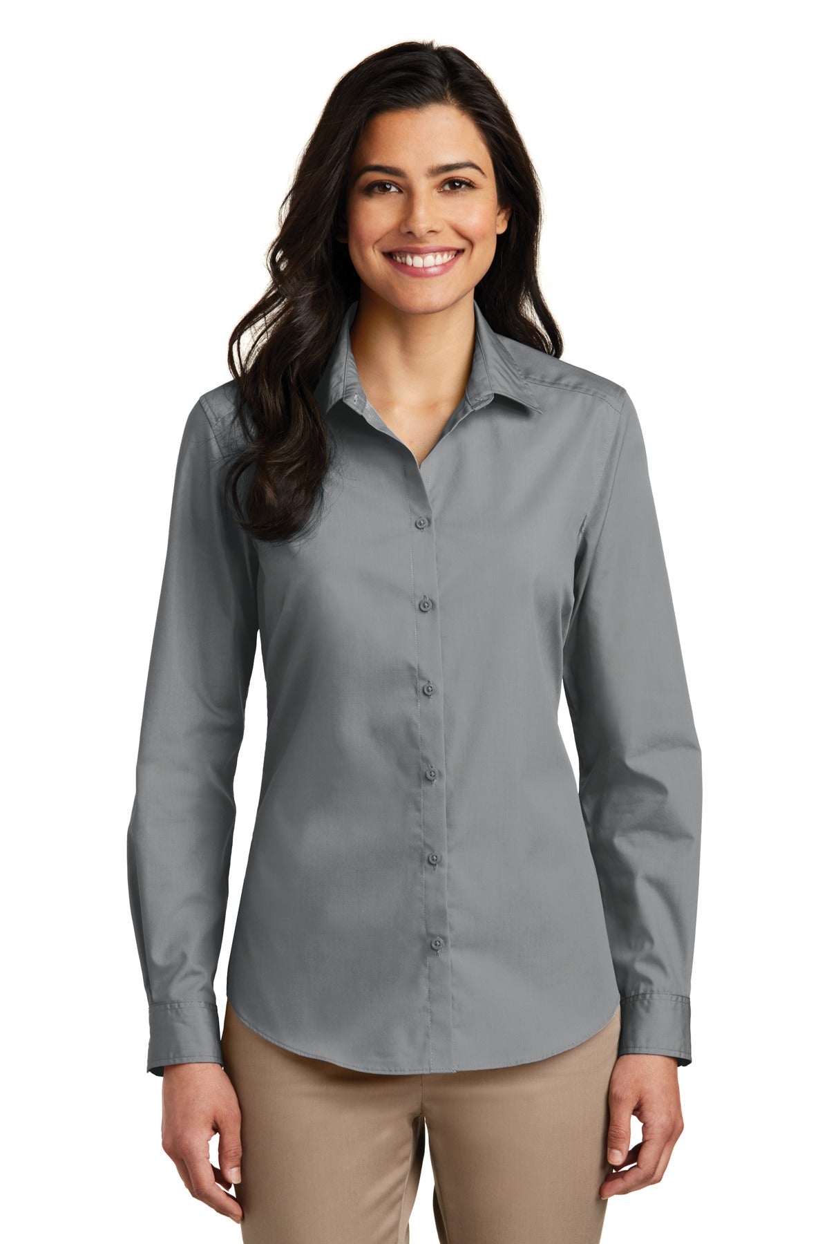 Port Authority ®  Women's Long Sleeve Carefree Poplin Shirt. LW100 - Angelheart Embroidery and Screen Printing