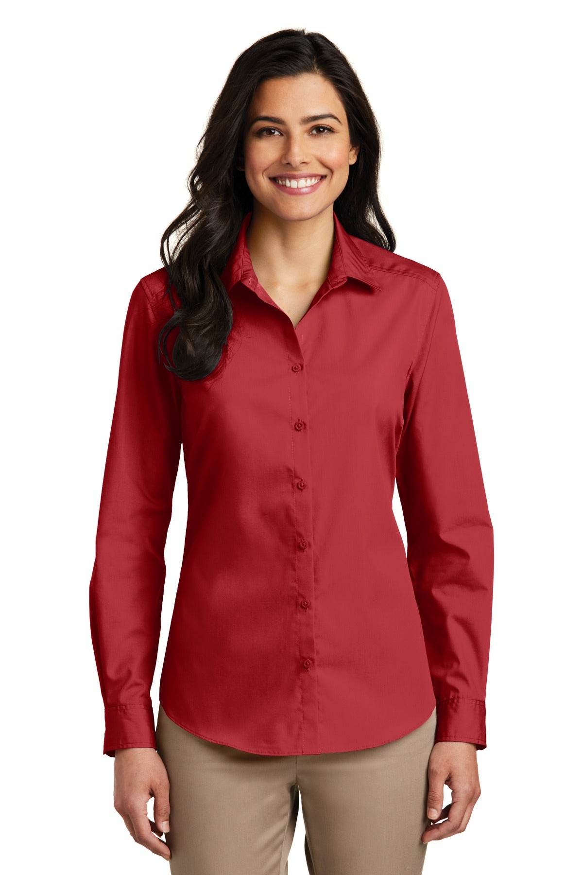 Port Authority ®  Women's Long Sleeve Carefree Poplin Shirt. LW100 - Angelheart Embroidery and Screen Printing