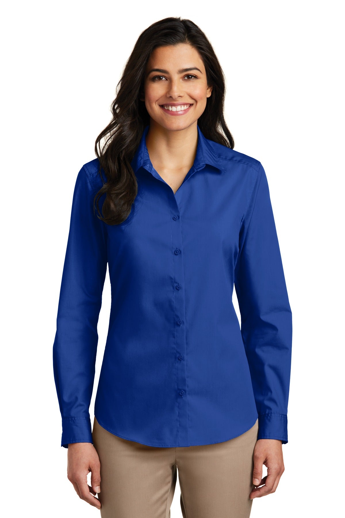 Port Authority ®  Women's Long Sleeve Carefree Poplin Shirt. LW100 - Angelheart Embroidery and Screen Printing