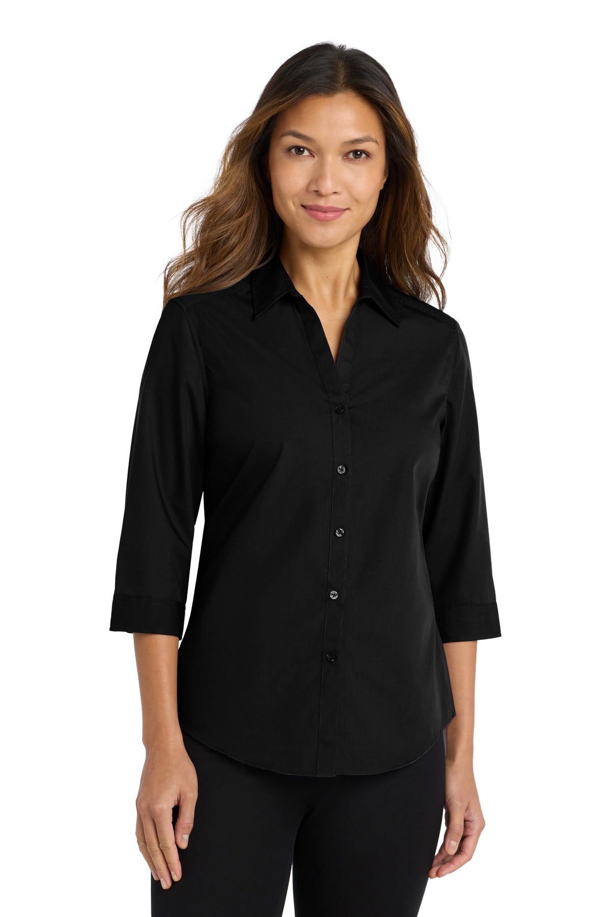 Port Authority ®  Women's 3/4-Sleeve Carefree Poplin Shirt. LW102 - Angelheart Embroidery and Screen Printing