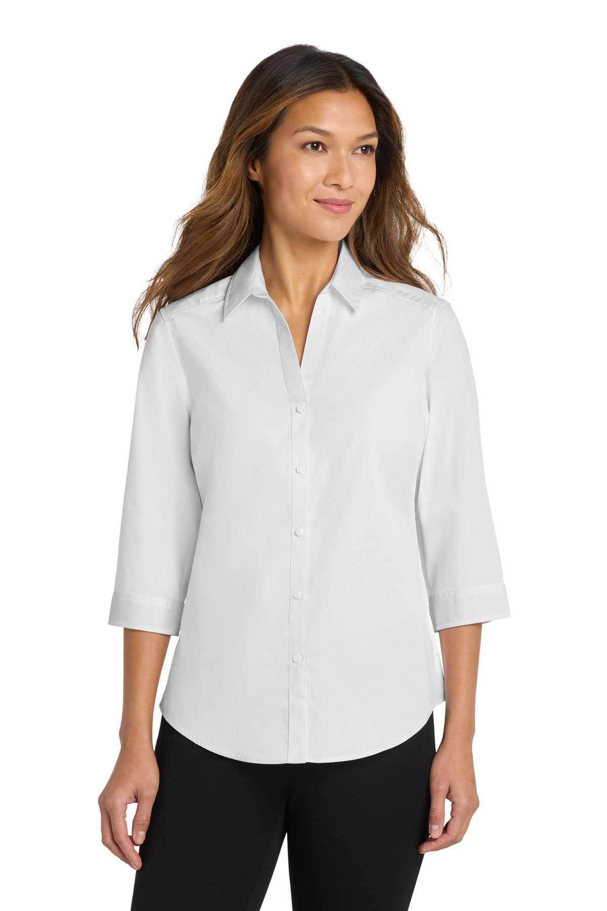 Port Authority ®  Women's 3/4-Sleeve Carefree Poplin Shirt. LW102 - Angelheart Embroidery and Screen Printing