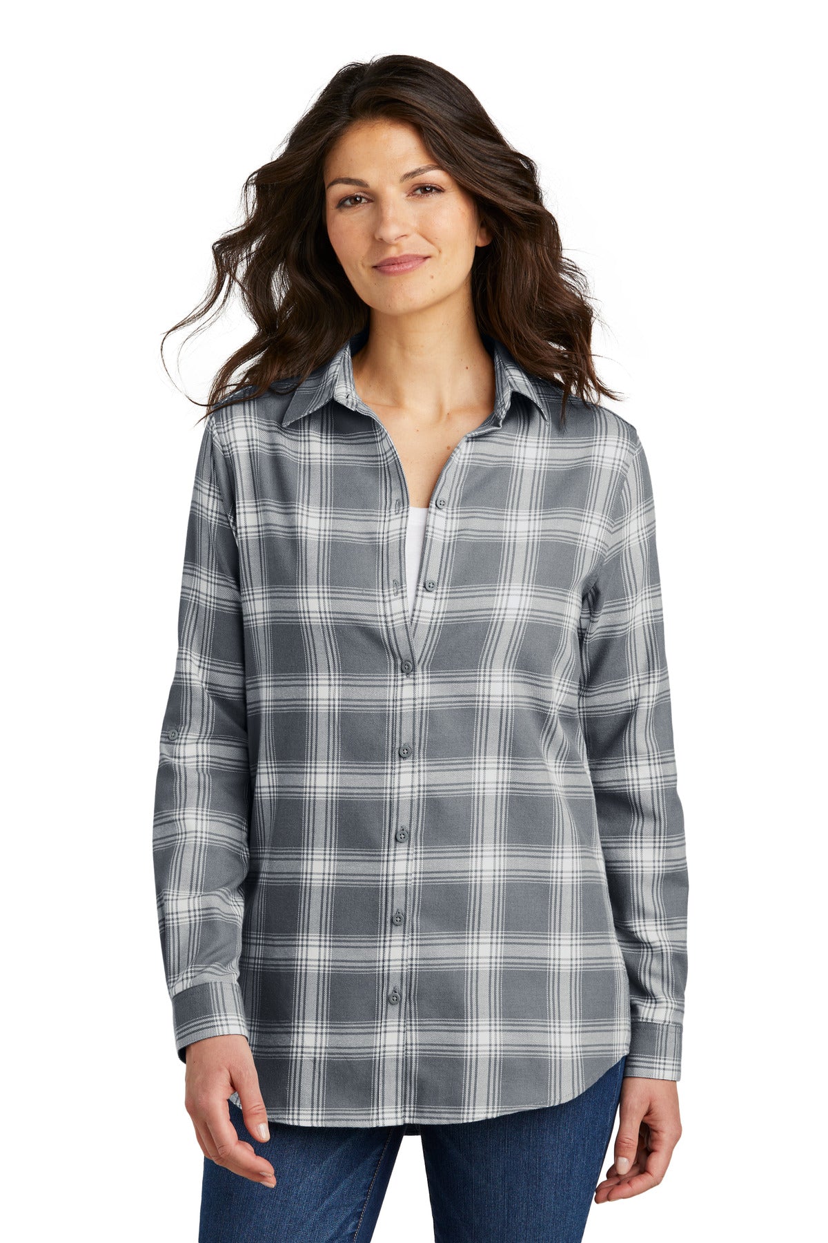 Port Authority ®  Women's Plaid Flannel Tunic . LW668 - Angelheart Embroidery and Screen Printing