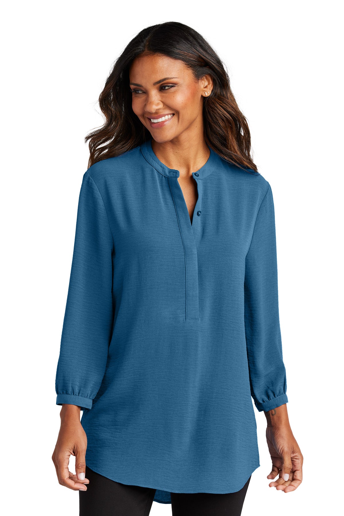 Port Authority ®  Women's 3/4-Sleeve Textured Crepe Tunic LW713 - Angelheart Embroidery and Screen Printing