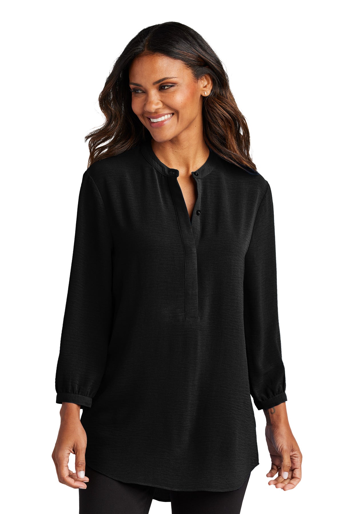 Port Authority ®  Women's 3/4-Sleeve Textured Crepe Tunic LW713 - Angelheart Embroidery and Screen Printing