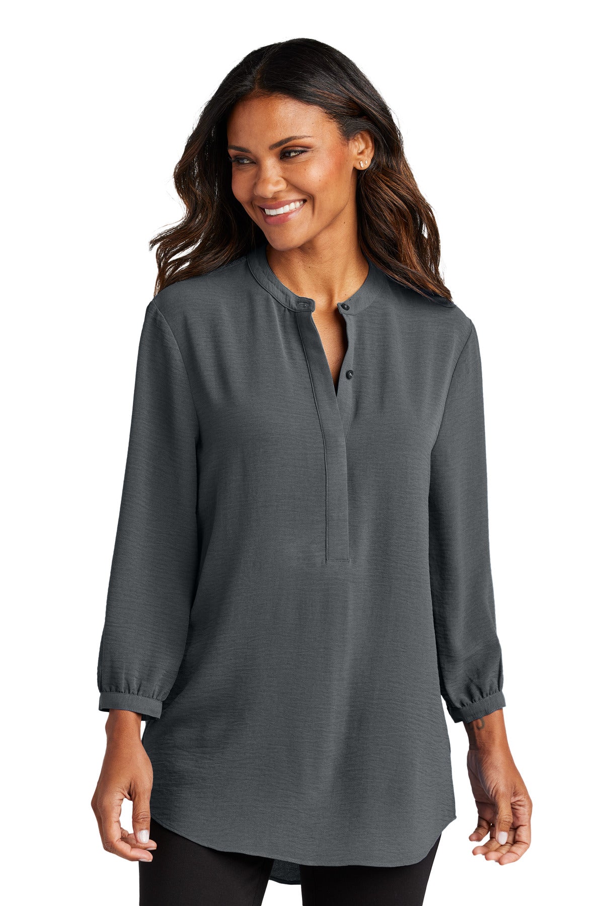 Port Authority ®  Women's 3/4-Sleeve Textured Crepe Tunic LW713 - Angelheart Embroidery and Screen Printing