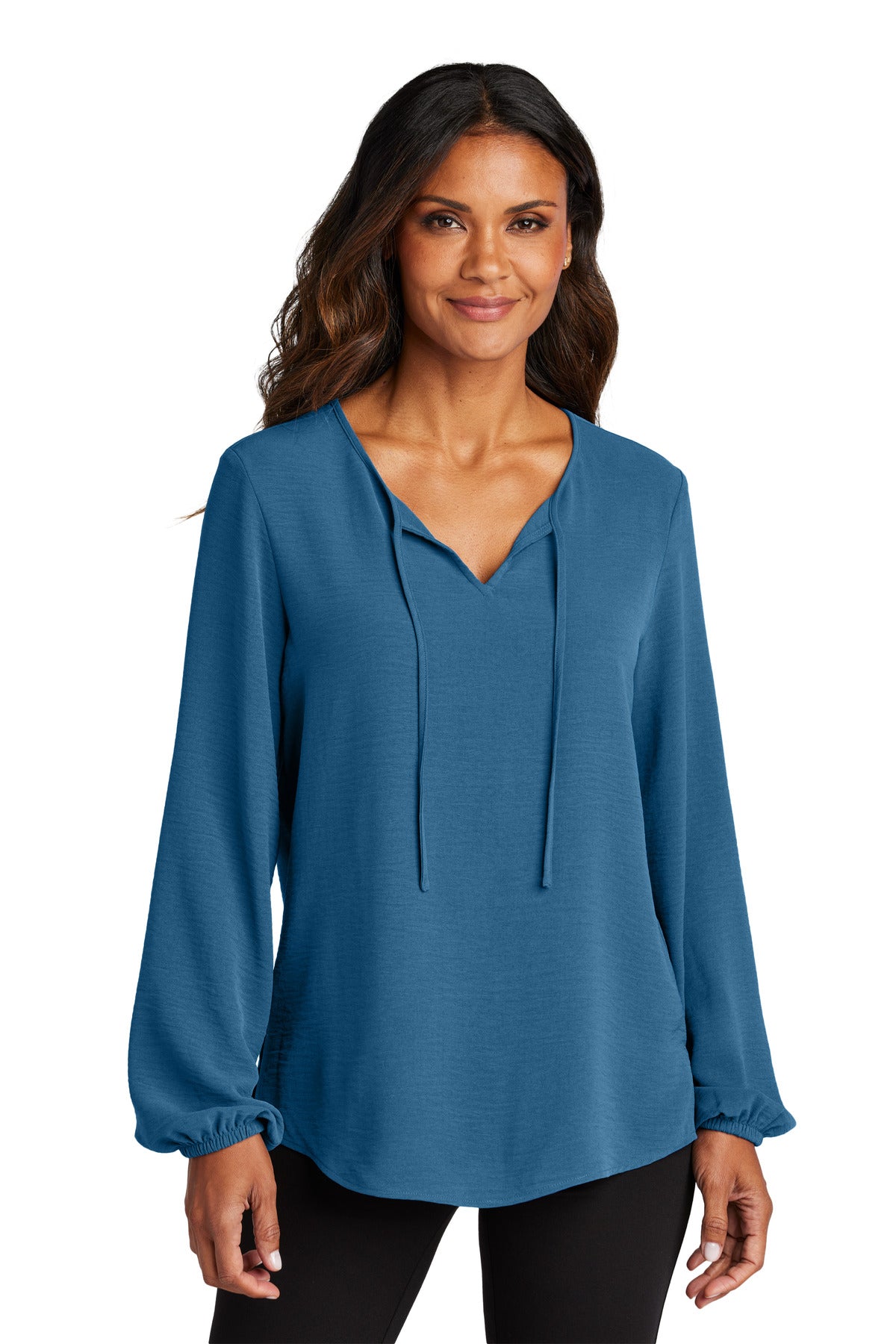 Port Authority ®  Women's Textured Crepe Blouse LW714 - Angelheart Embroidery and Screen Printing