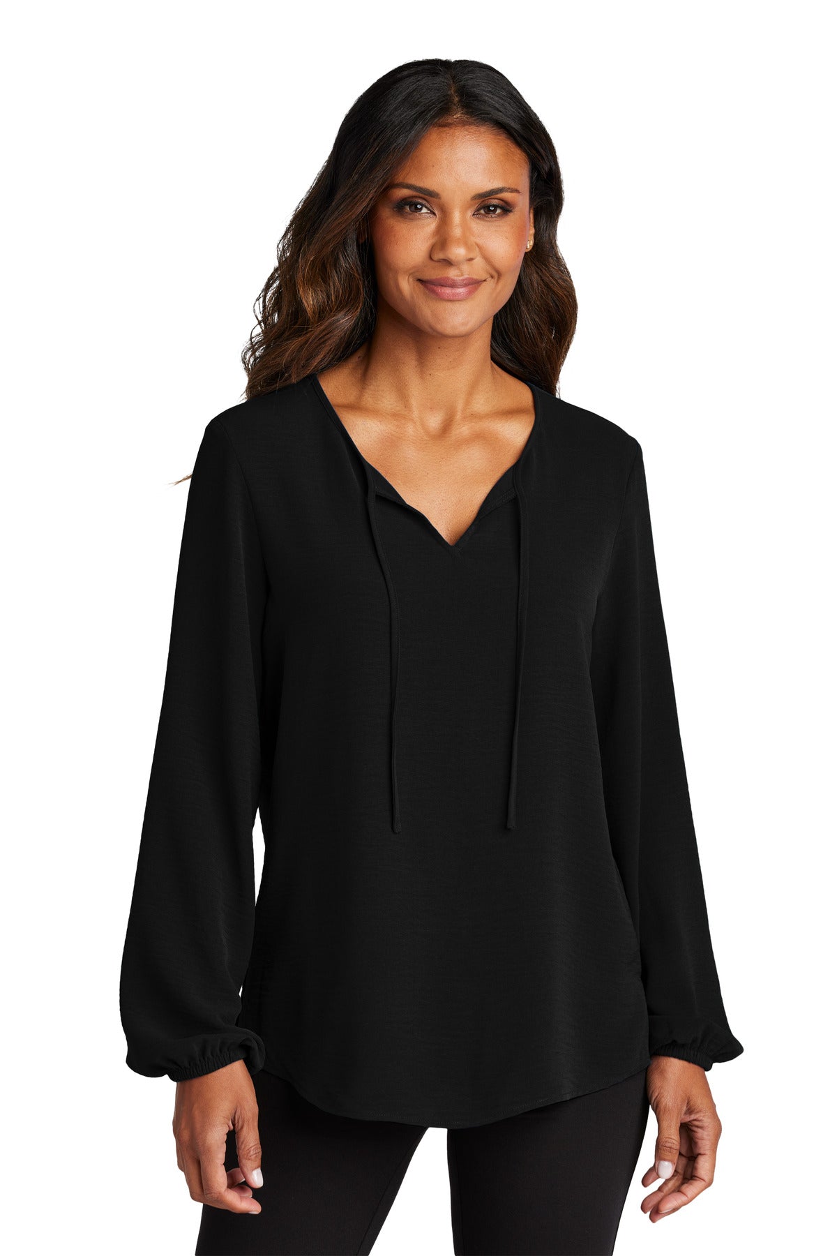 Port Authority ®  Women's Textured Crepe Blouse LW714 - Angelheart Embroidery and Screen Printing