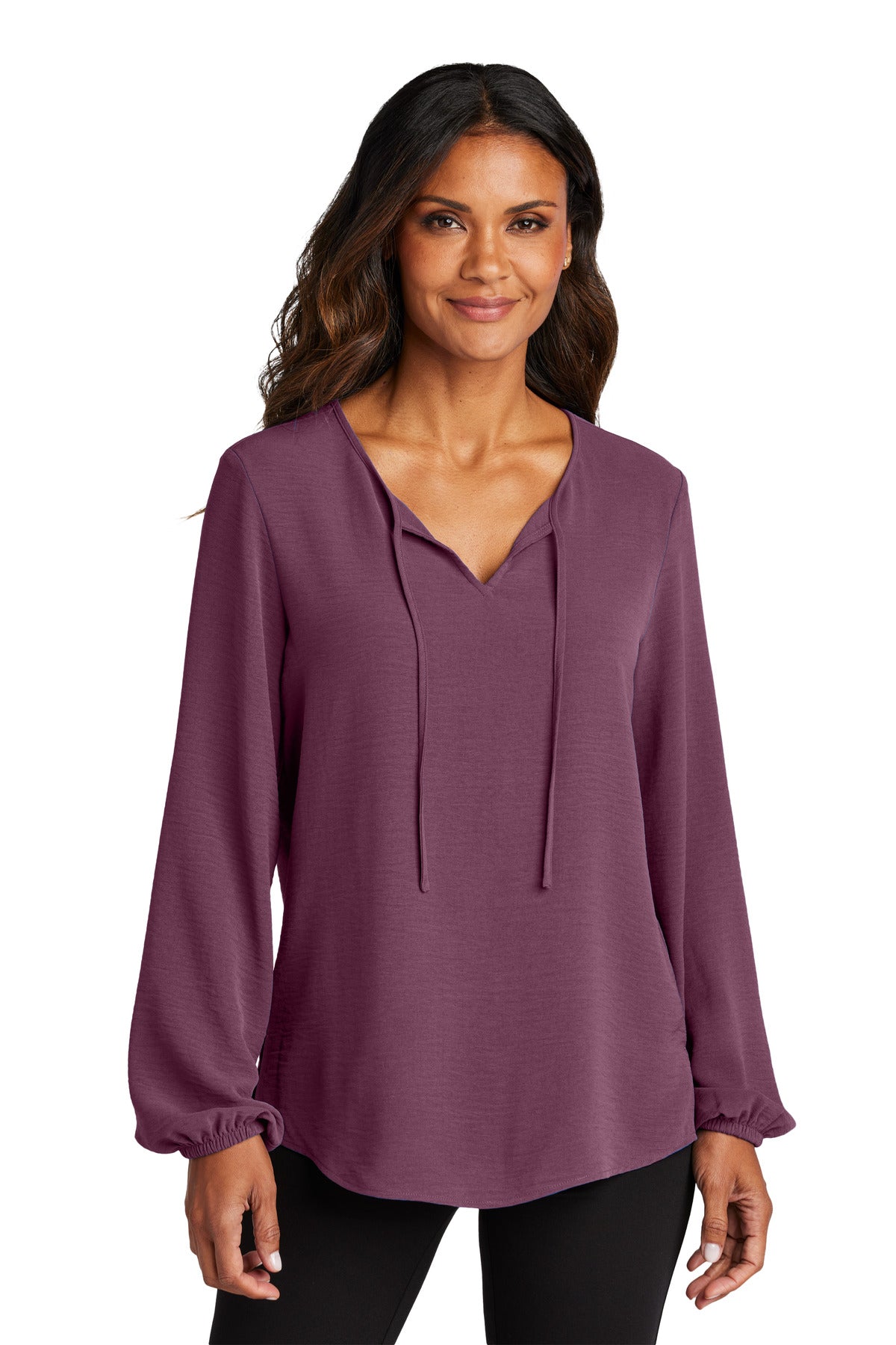 Port Authority ®  Women's Textured Crepe Blouse LW714 - Angelheart Embroidery and Screen Printing