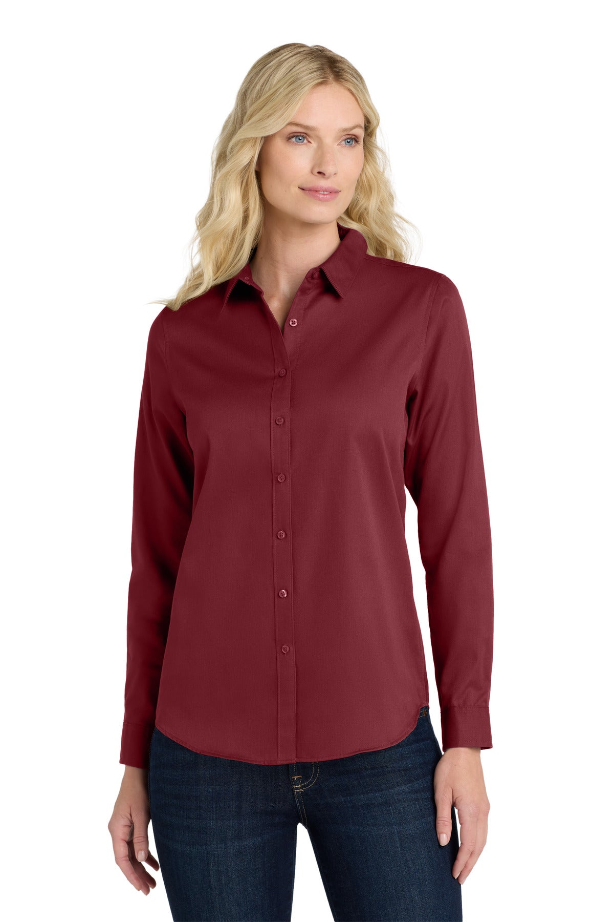 Port Authority ®  Women's Long Sleeve SuperPro React ™ Twill Shirt. LW808 - Angelheart Embroidery and Screen Printing