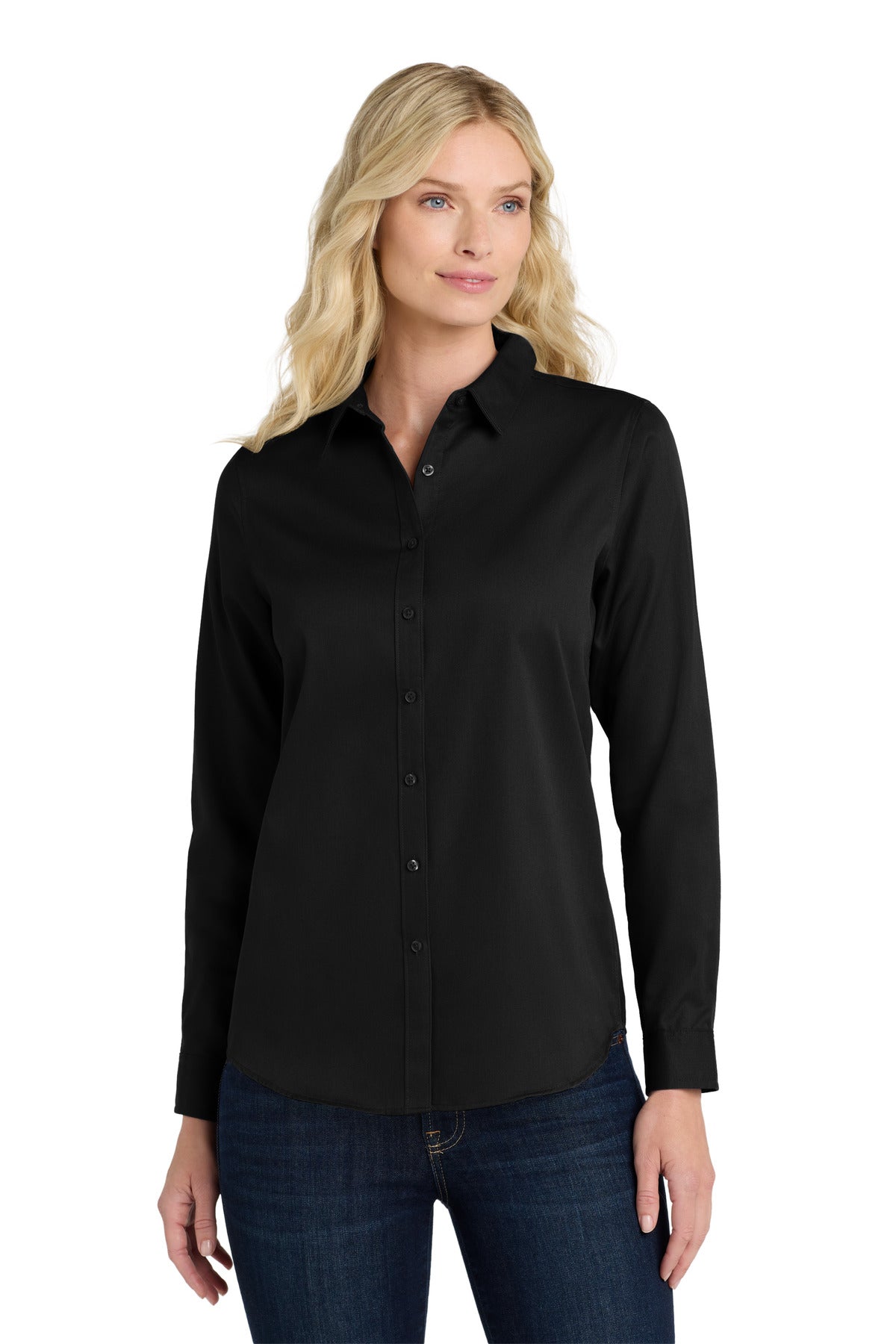 Port Authority ®  Women's Long Sleeve SuperPro React ™ Twill Shirt. LW808 - Angelheart Embroidery and Screen Printing
