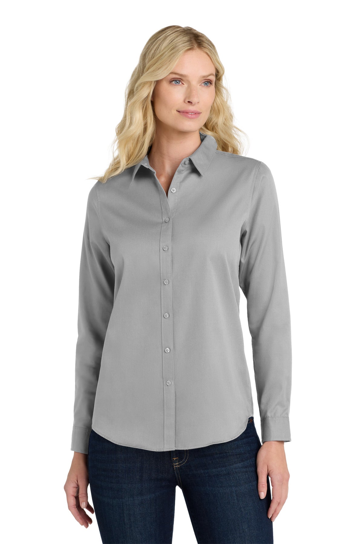Port Authority ®  Women's Long Sleeve SuperPro React ™ Twill Shirt. LW808 - Angelheart Embroidery and Screen Printing