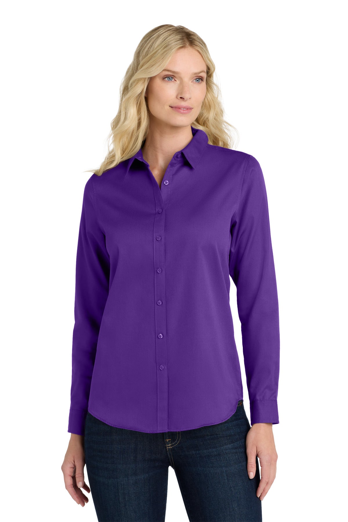 Port Authority ®  Women's Long Sleeve SuperPro React ™ Twill Shirt. LW808 - Angelheart Embroidery and Screen Printing