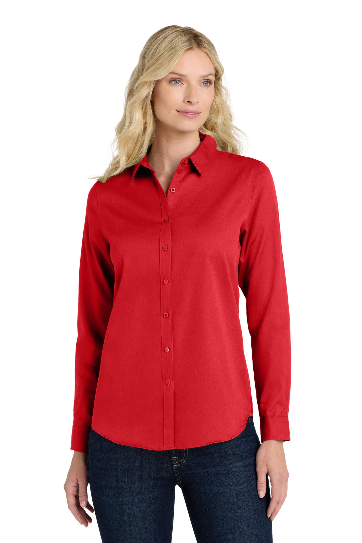 Port Authority ®  Women's Long Sleeve SuperPro React ™ Twill Shirt. LW808 - Angelheart Embroidery and Screen Printing