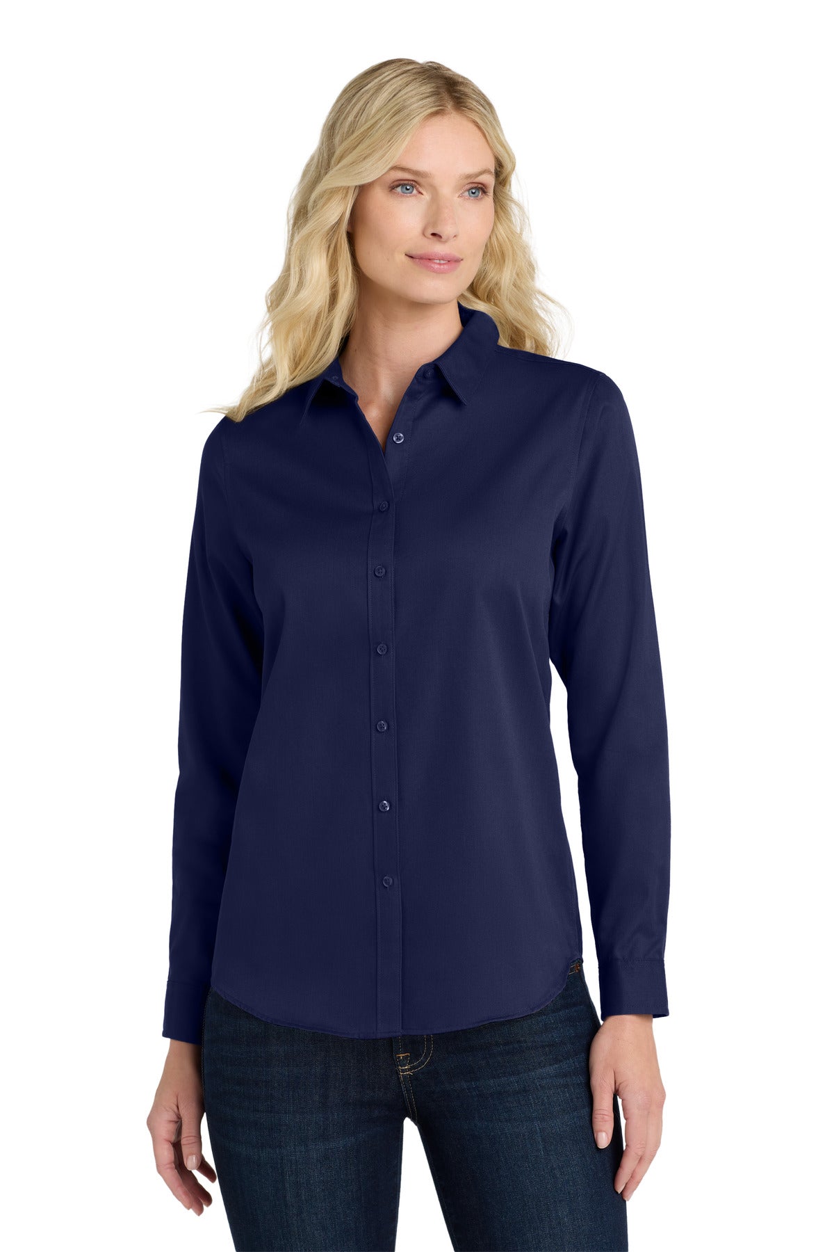 Port Authority ®  Women's Long Sleeve SuperPro React ™ Twill Shirt. LW808 - Angelheart Embroidery and Screen Printing