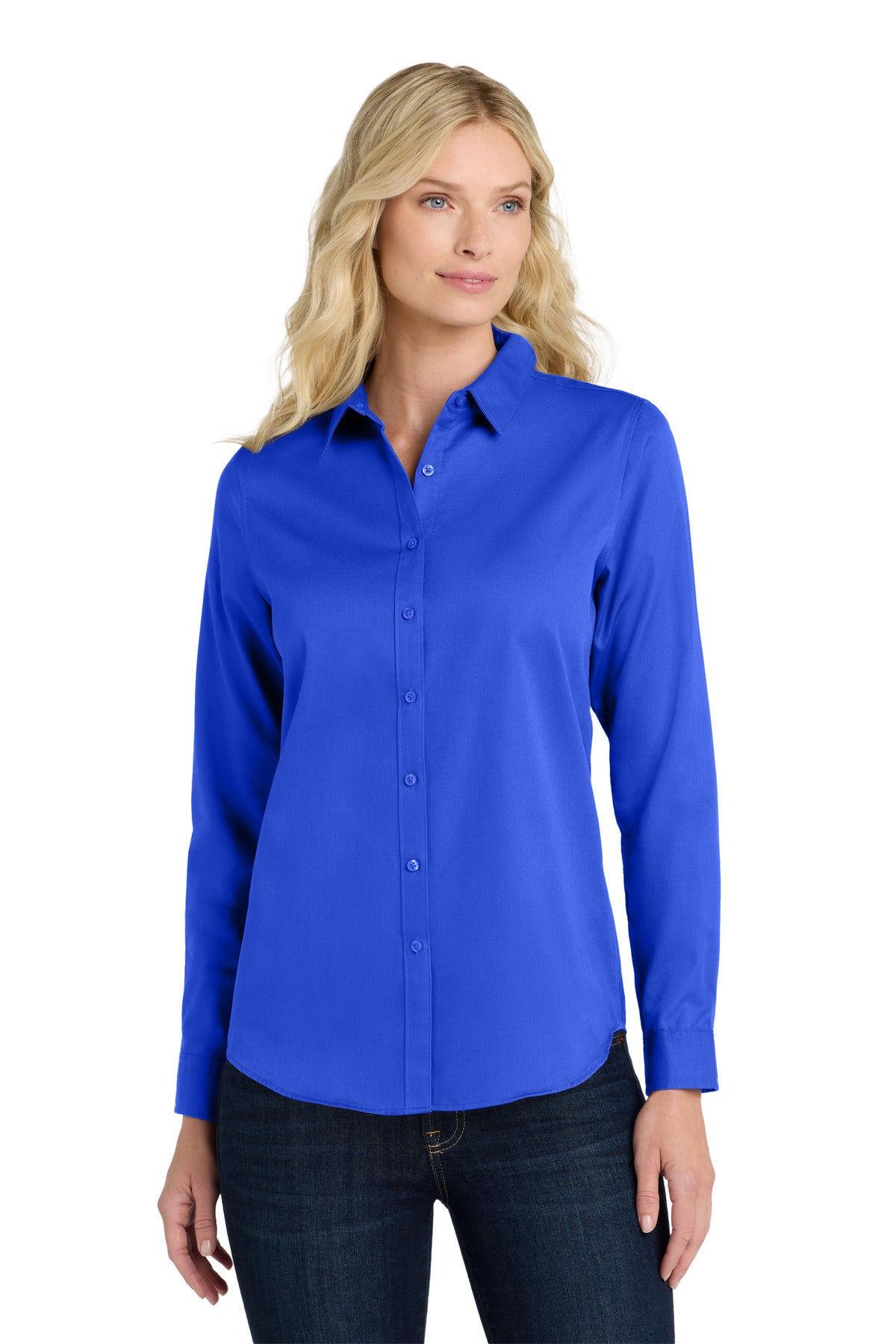 Port Authority ®  Women's Long Sleeve SuperPro React ™ Twill Shirt. LW808 - Angelheart Embroidery and Screen Printing