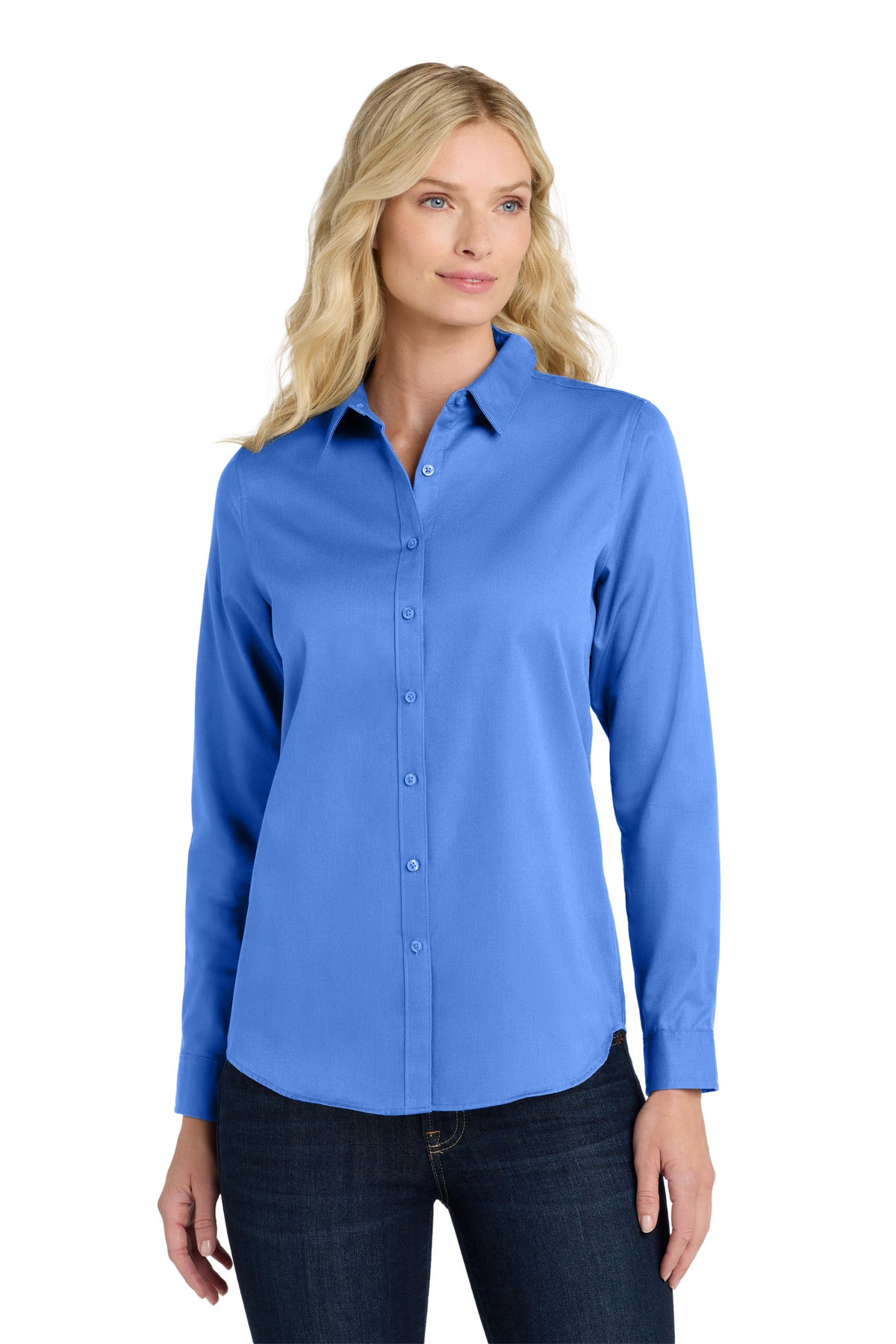 Port Authority ®  Women's Long Sleeve SuperPro React ™ Twill Shirt. LW808 - Angelheart Embroidery and Screen Printing