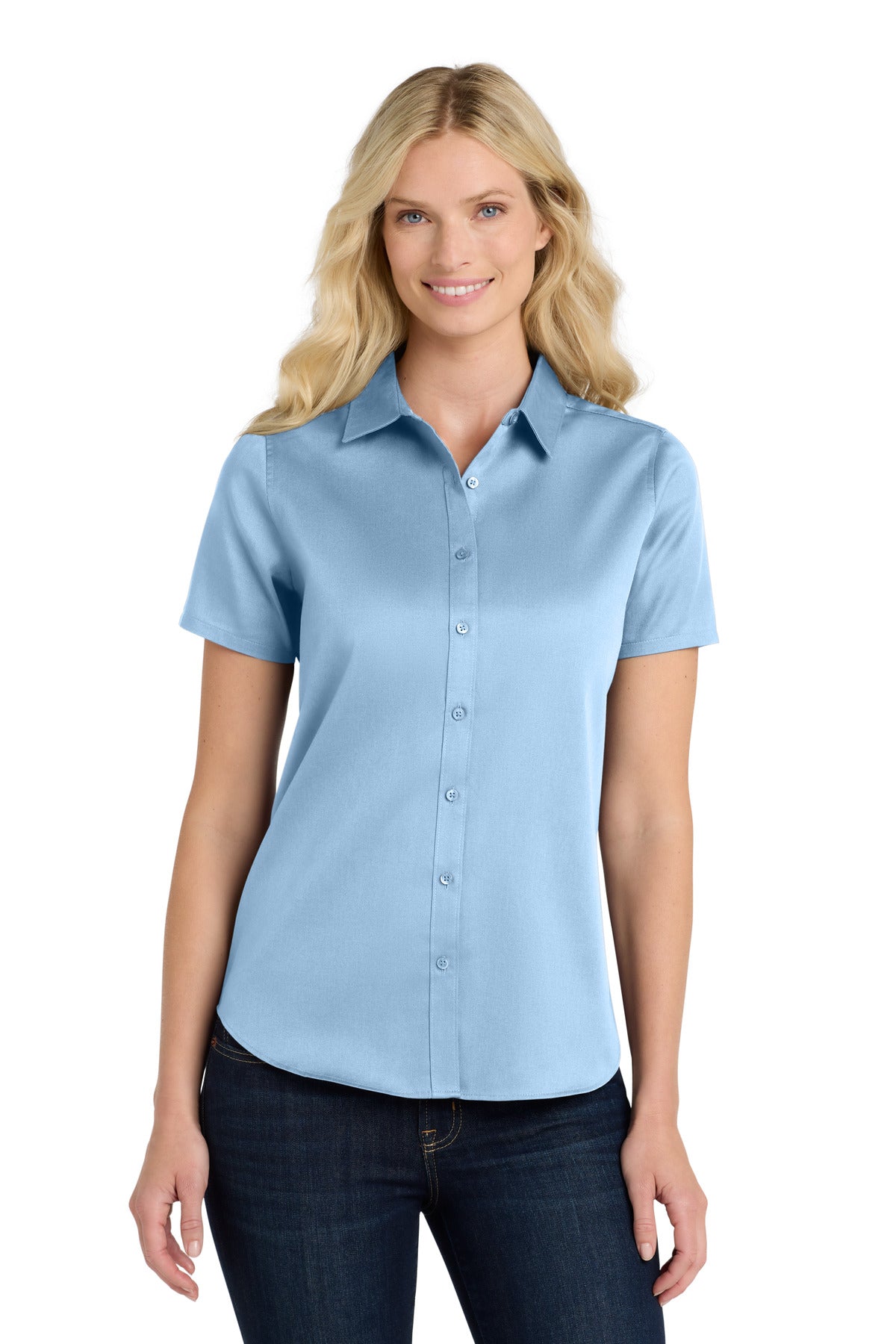 Port Authority ®  Women's Short Sleeve SuperPro React ™ Twill Shirt. LW809 - Angelheart Embroidery and Screen Printing