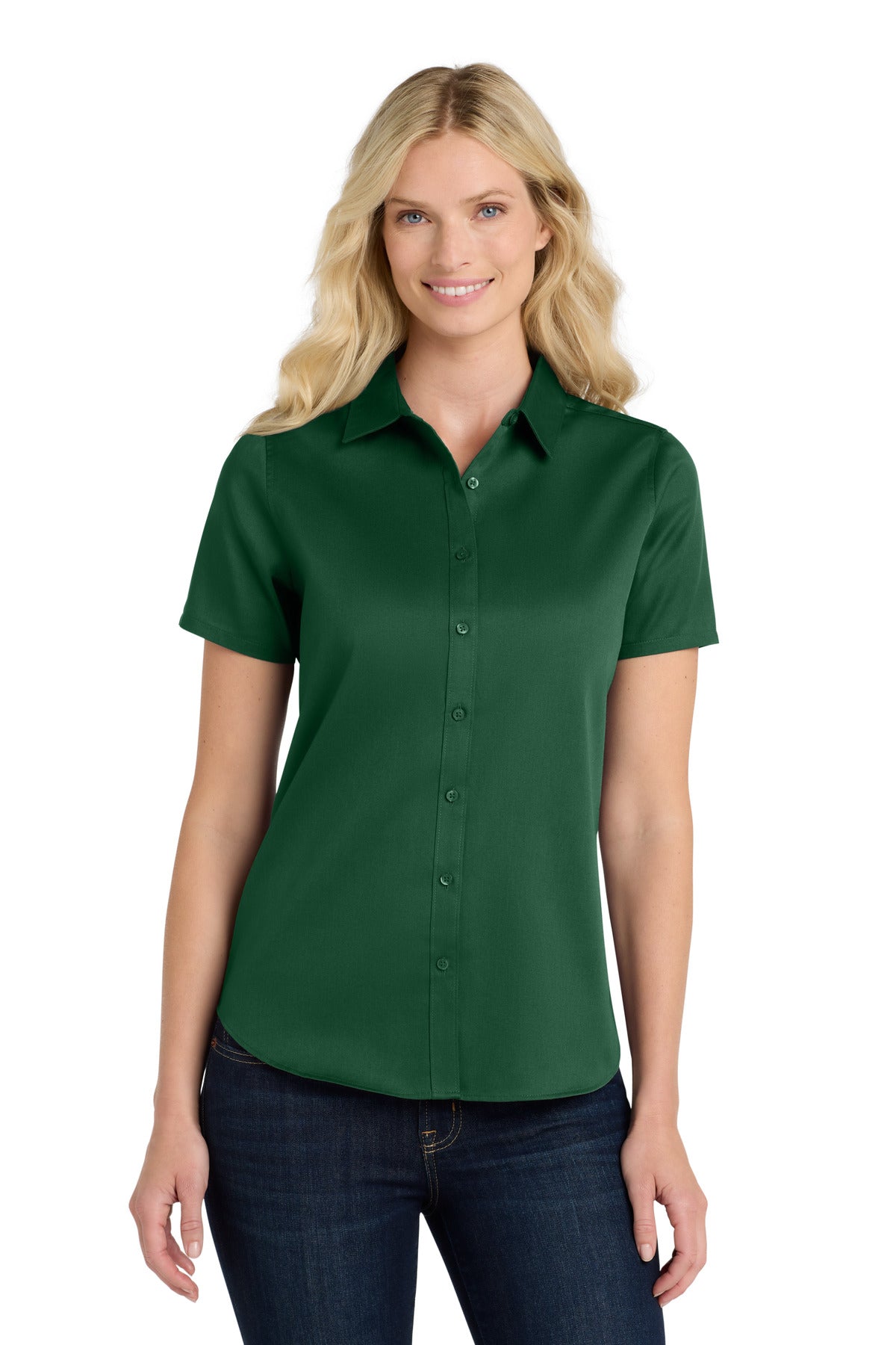 Port Authority ®  Women's Short Sleeve SuperPro React ™ Twill Shirt. LW809 - Angelheart Embroidery and Screen Printing