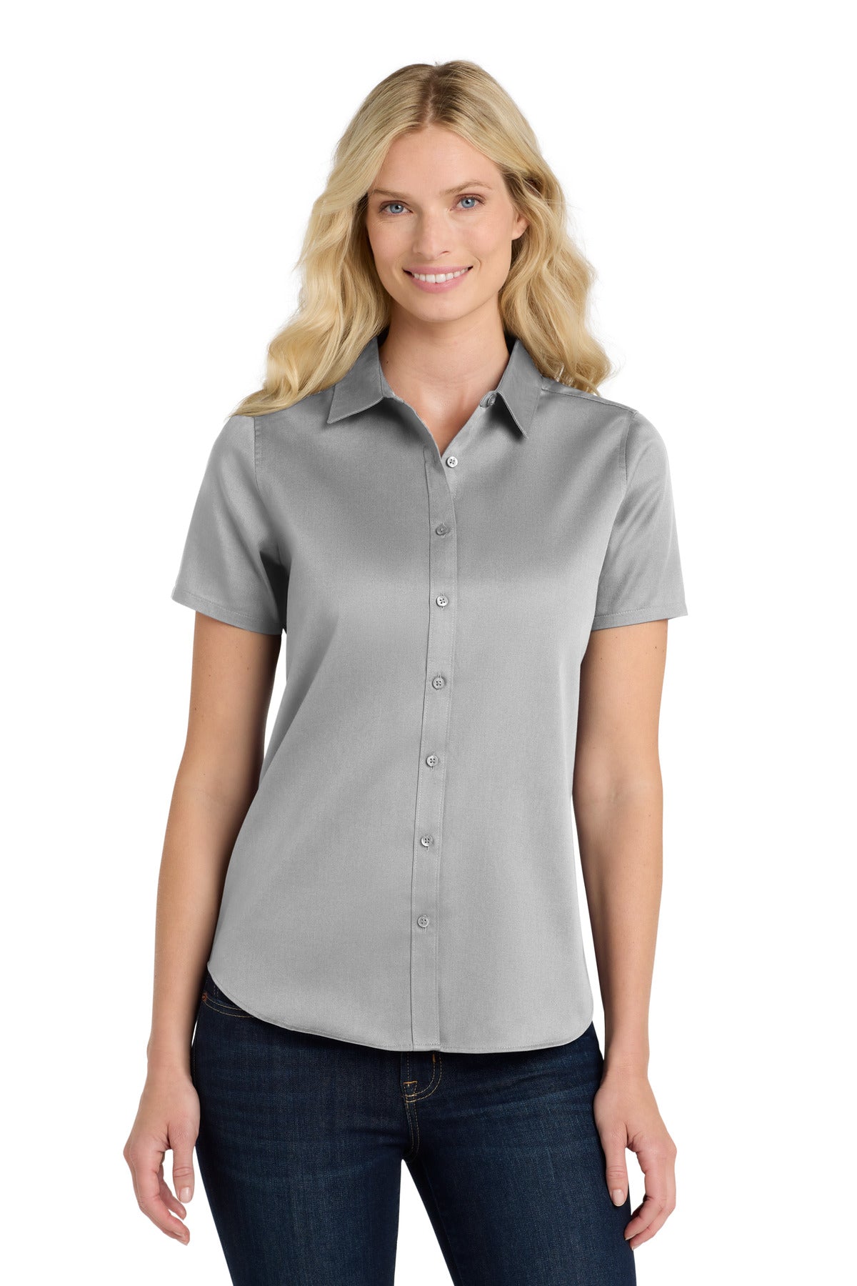 Port Authority ®  Women's Short Sleeve SuperPro React ™ Twill Shirt. LW809 - Angelheart Embroidery and Screen Printing