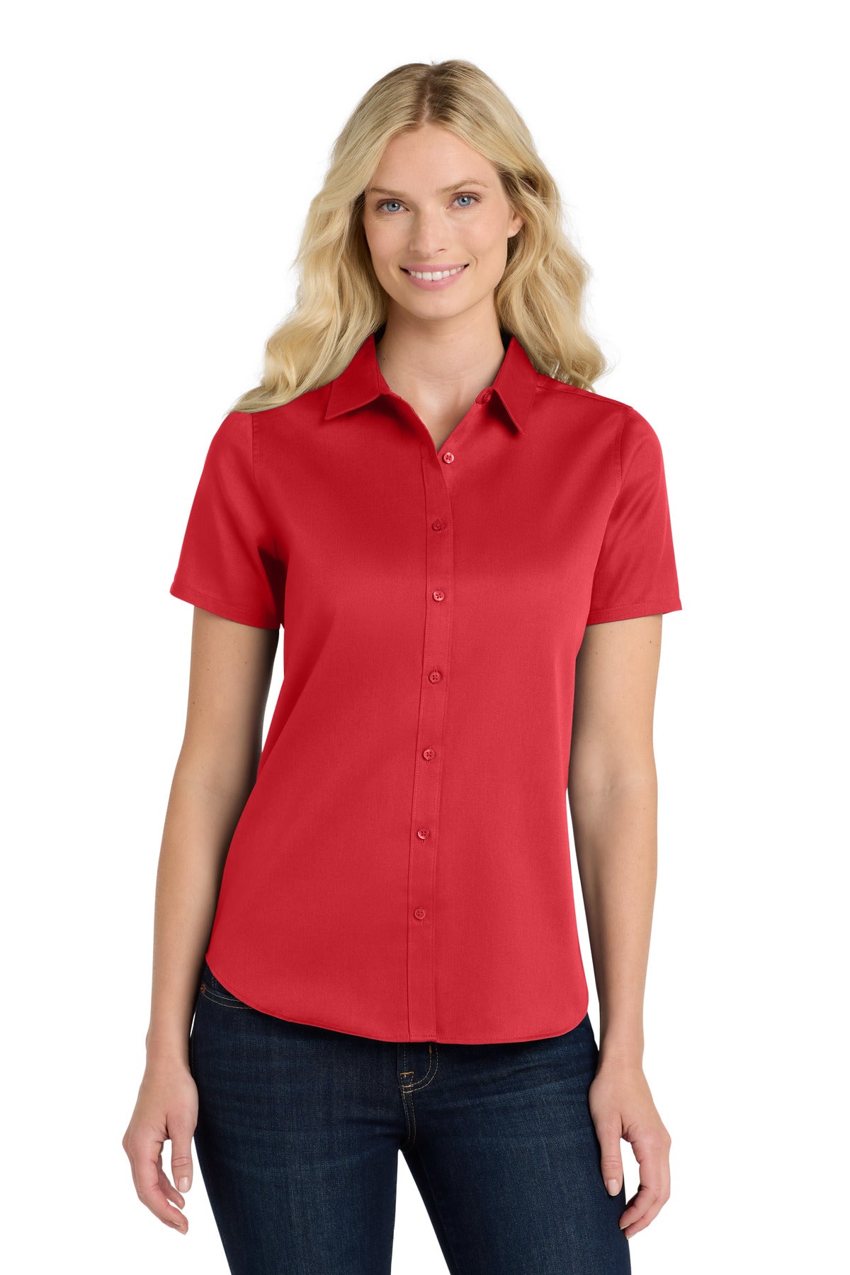 Port Authority ®  Women's Short Sleeve SuperPro React ™ Twill Shirt. LW809 - Angelheart Embroidery and Screen Printing
