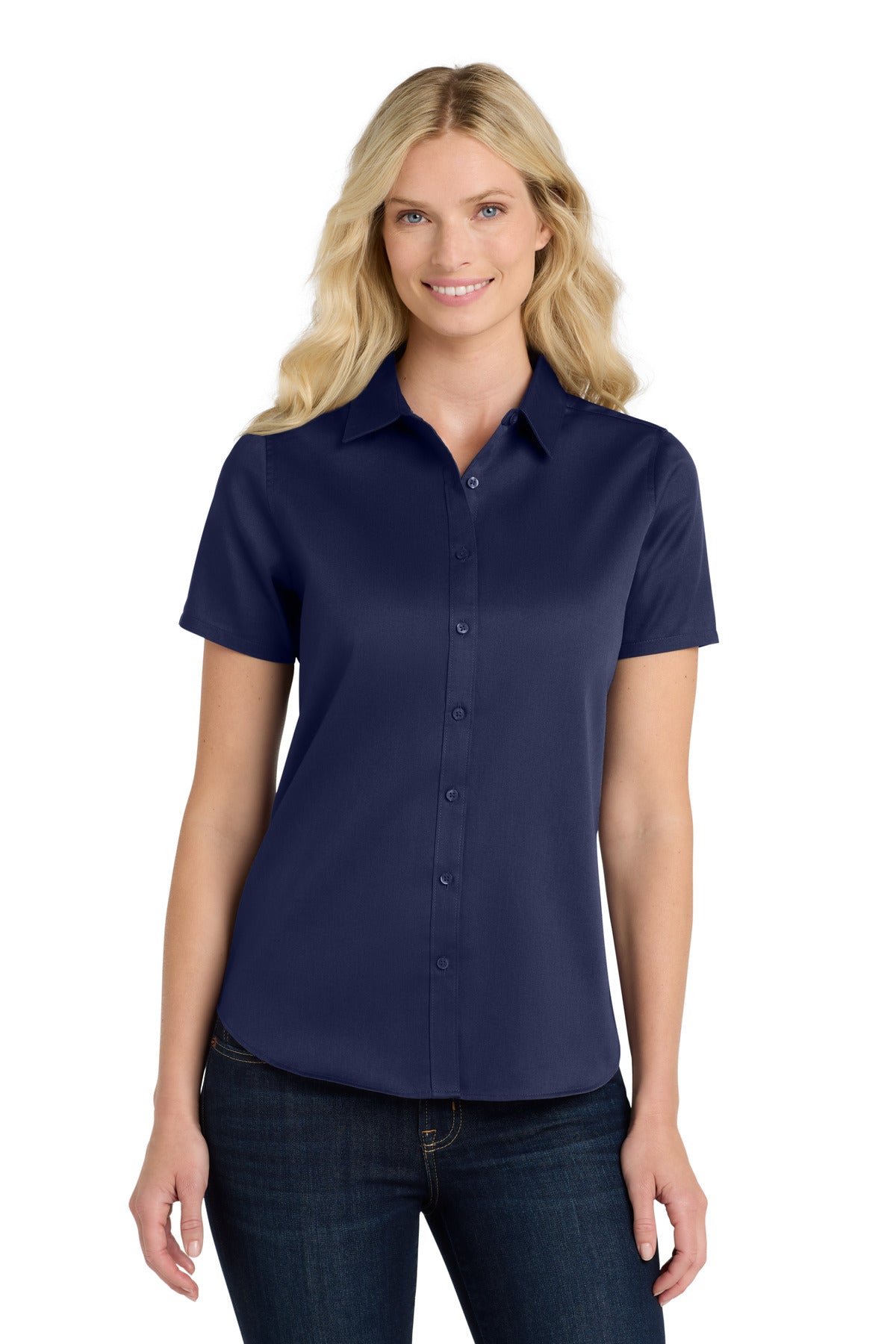 Port Authority ®  Women's Short Sleeve SuperPro React ™ Twill Shirt. LW809 - Angelheart Embroidery and Screen Printing