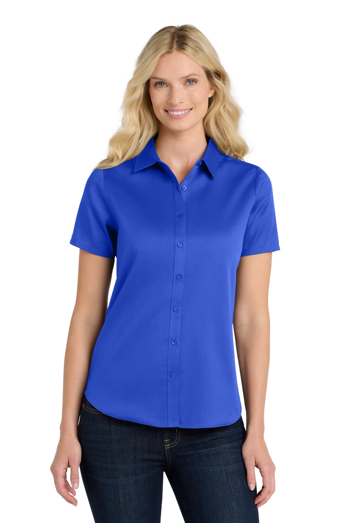 Port Authority ®  Women's Short Sleeve SuperPro React ™ Twill Shirt. LW809 - Angelheart Embroidery and Screen Printing