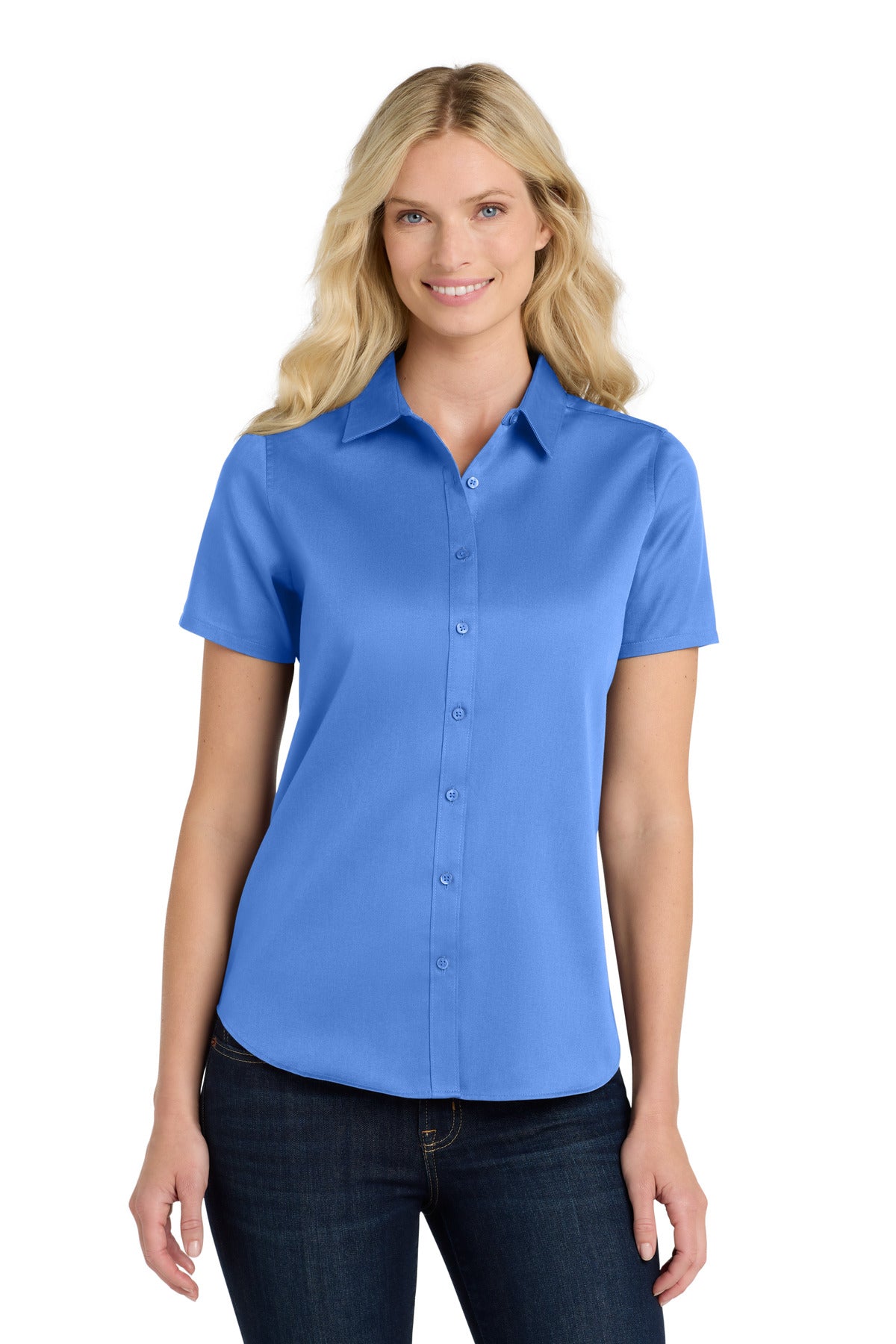 Port Authority ®  Women's Short Sleeve SuperPro React ™ Twill Shirt. LW809 - Angelheart Embroidery and Screen Printing