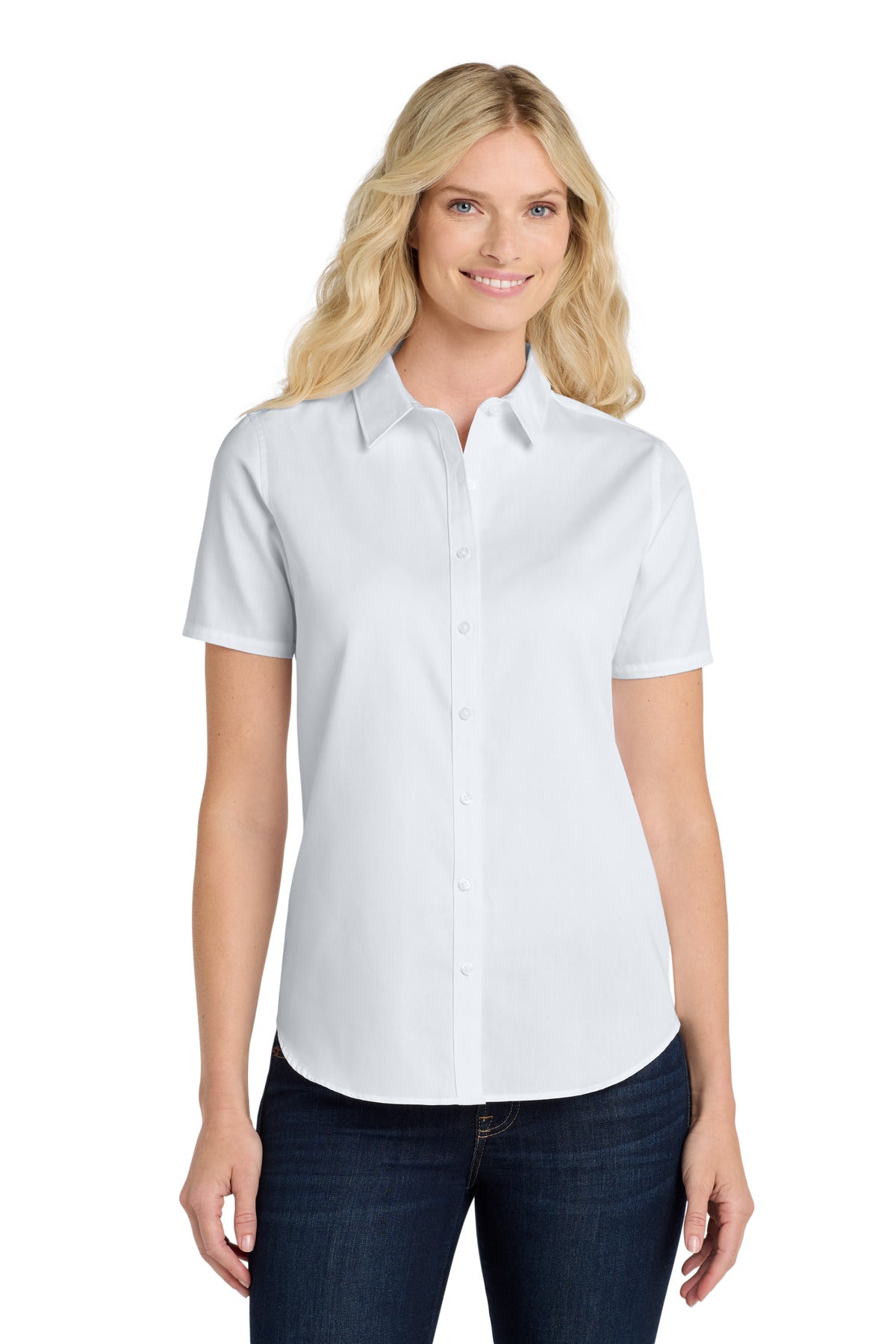 Port Authority ®  Women's Short Sleeve SuperPro React ™ Twill Shirt. LW809 - Angelheart Embroidery and Screen Printing