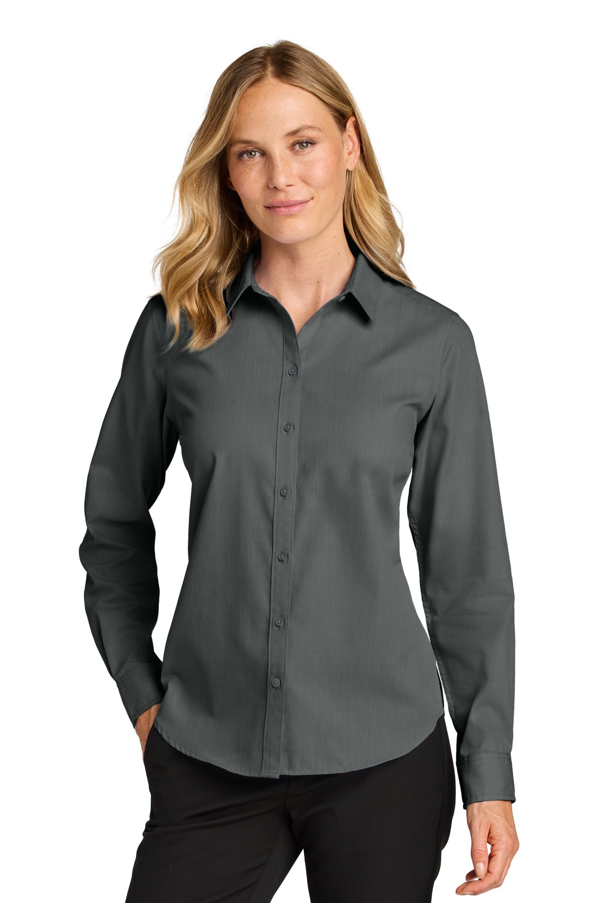 Port Authority ®  Women's Long Sleeve Nailhead Easy Care Shirt LW816 - Angelheart Embroidery and Screen Printing