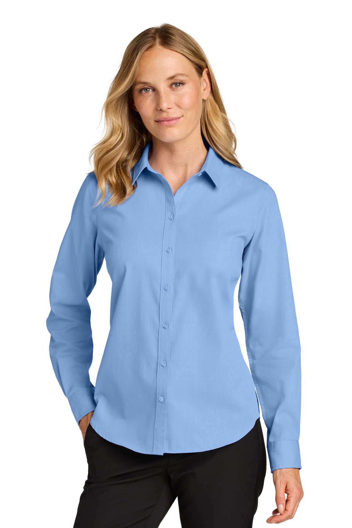 Port Authority ®  Women's Long Sleeve Nailhead Easy Care Shirt LW816 - Angelheart Embroidery and Screen Printing
