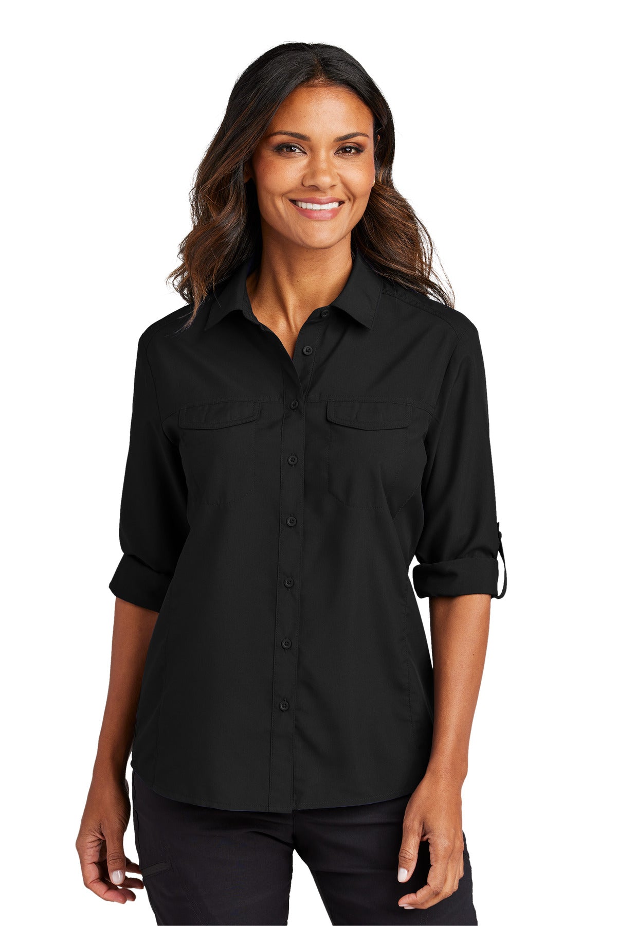 Port Authority ®  Women's Long Sleeve UV Daybreak Shirt LW960 - Angelheart Embroidery and Screen Printing