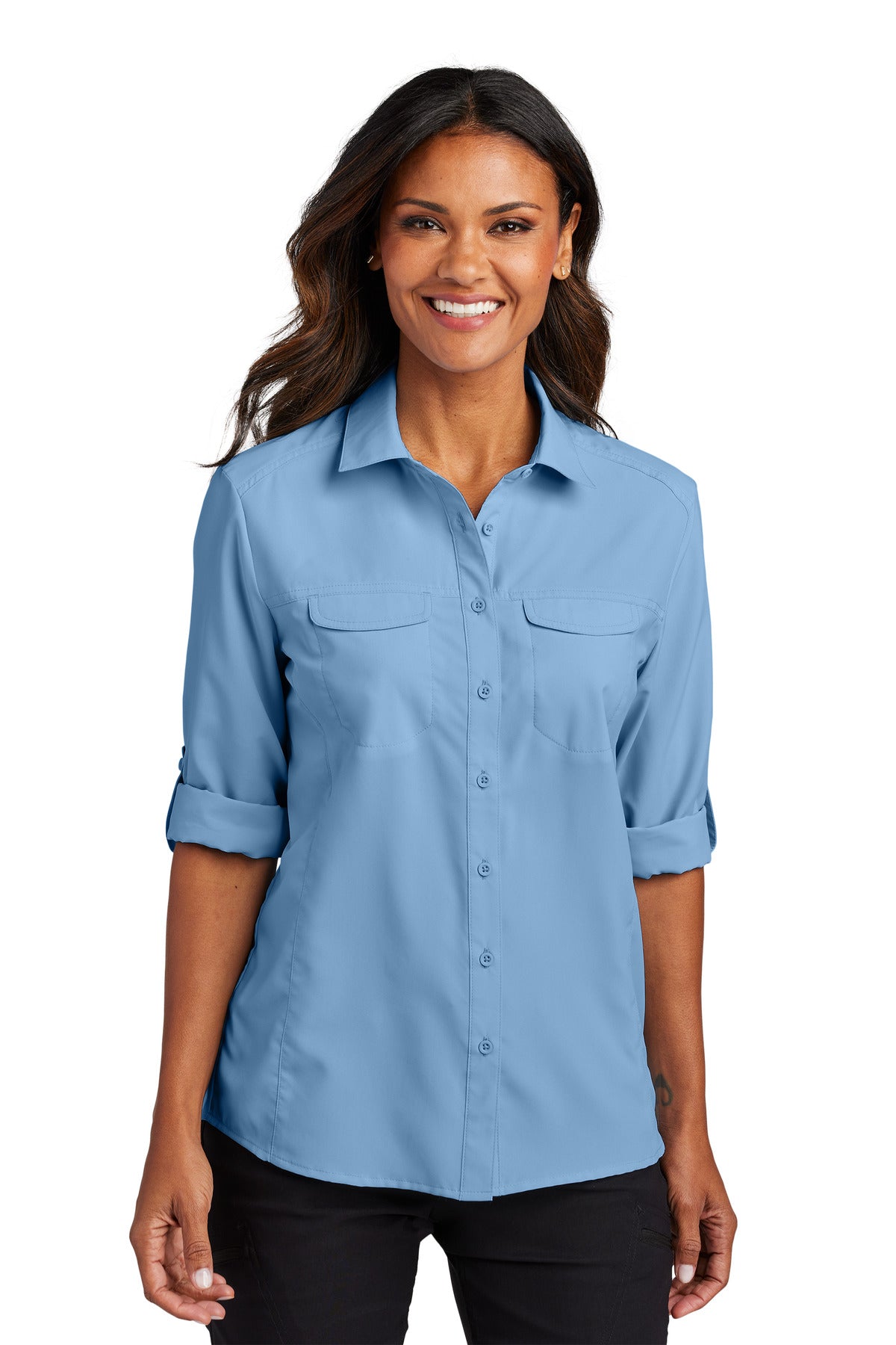 Port Authority ®  Women's Long Sleeve UV Daybreak Shirt LW960 - Angelheart Embroidery and Screen Printing