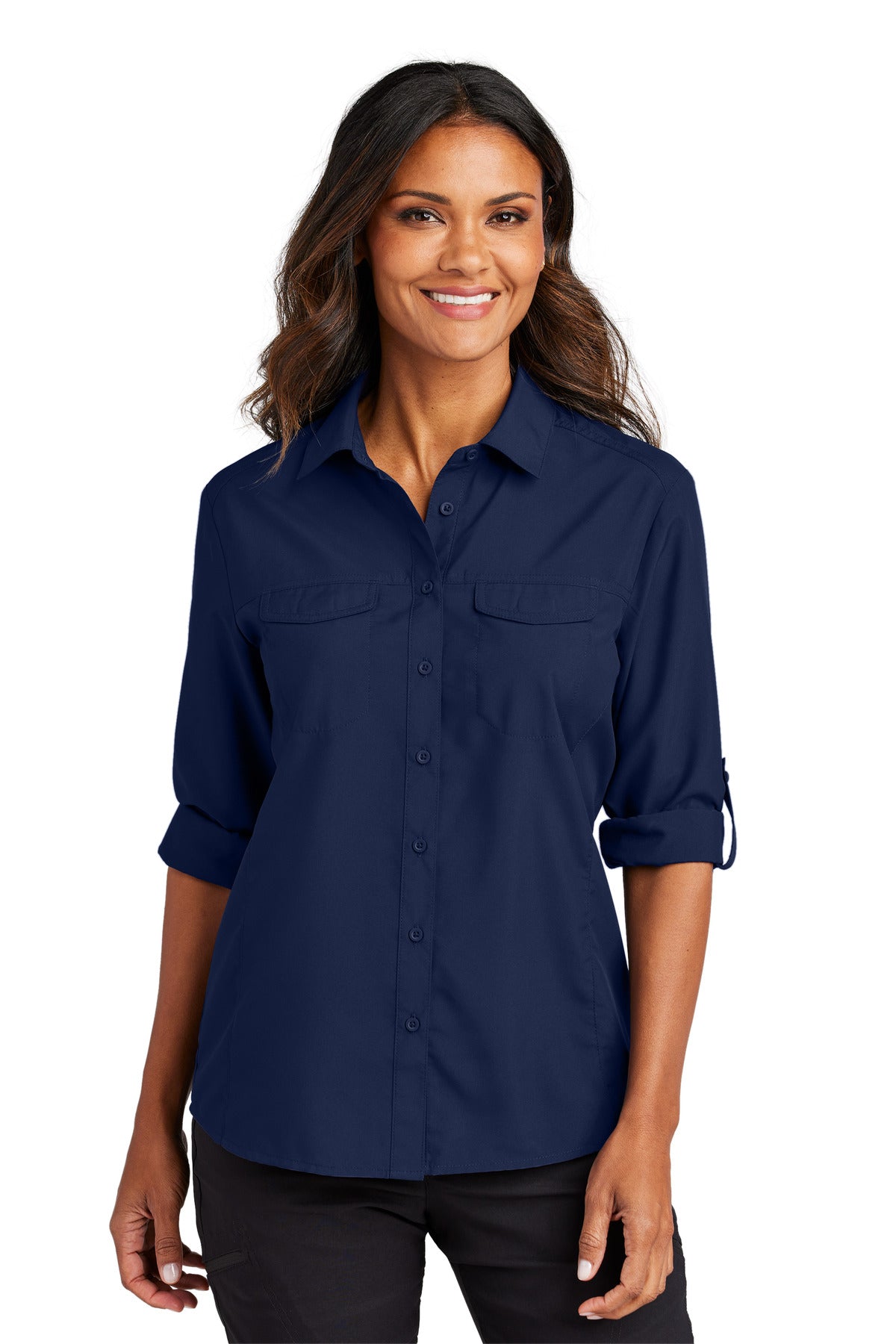 Port Authority ®  Women's Long Sleeve UV Daybreak Shirt LW960 - Angelheart Embroidery and Screen Printing