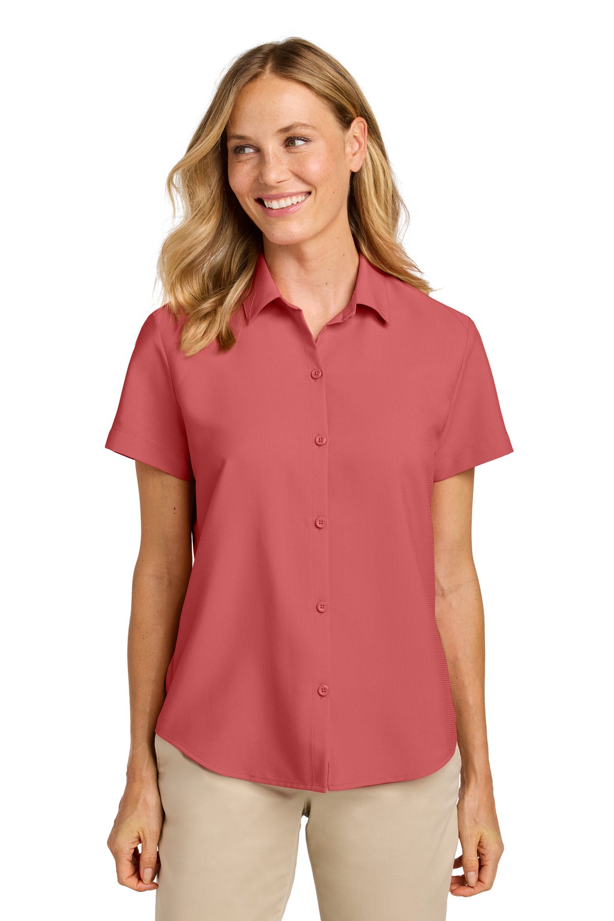 Port Authority ®  Women's Short Sleeve UV Dockside Shirt LW963 - Angelheart Embroidery and Screen Printing