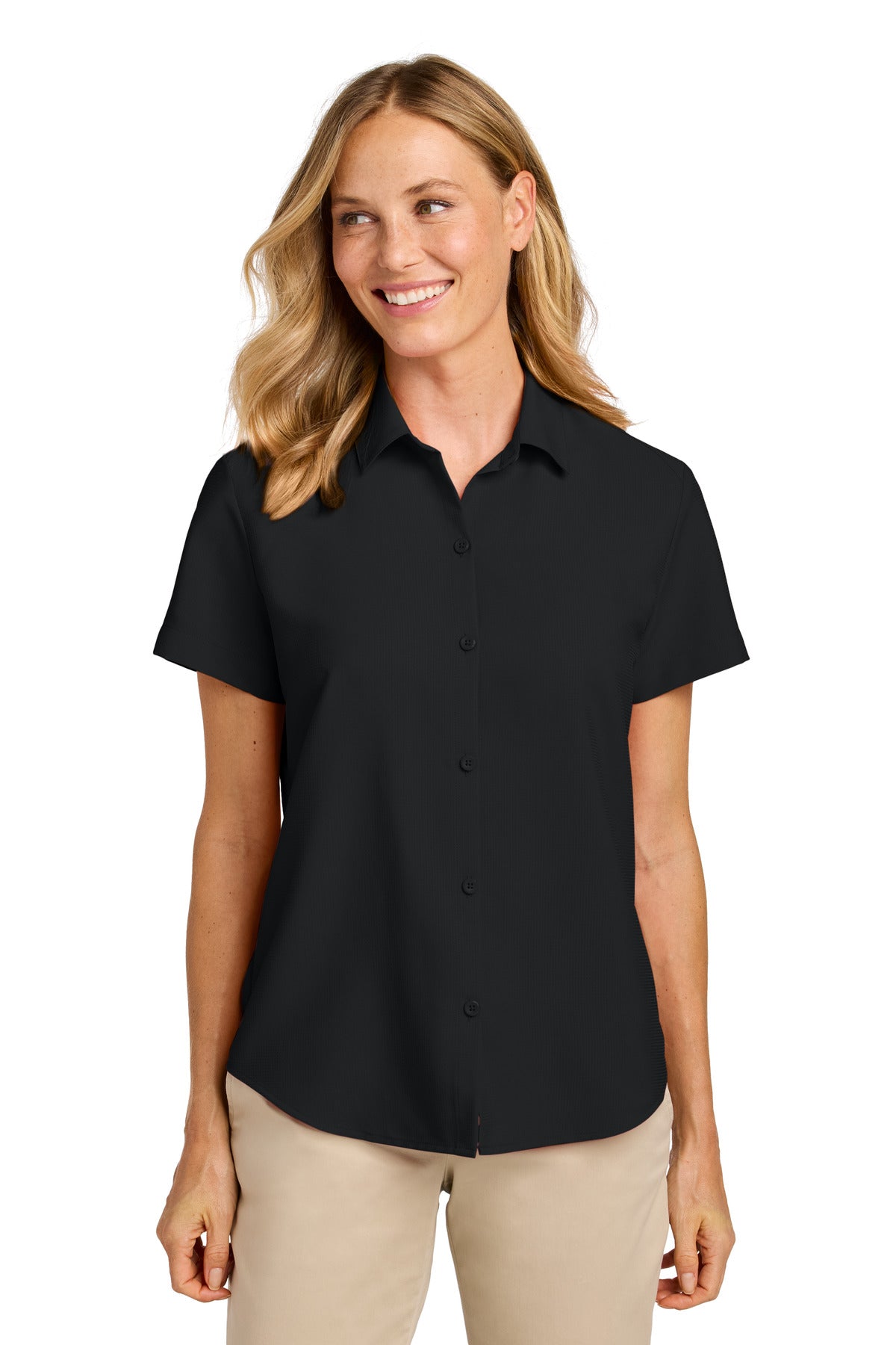 Port Authority ®  Women's Short Sleeve UV Dockside Shirt LW963 - Angelheart Embroidery and Screen Printing