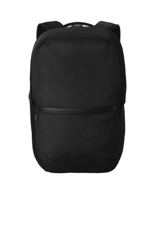 Mercer+Mettle Everyday Pack MMB203 in deep black, front view showing sleek design and multiple compartments.