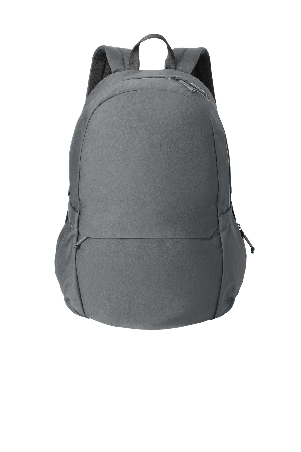 Mercer+Mettle Claremont Backpack in Storm Grey, front view showing sleek design and multiple compartments.