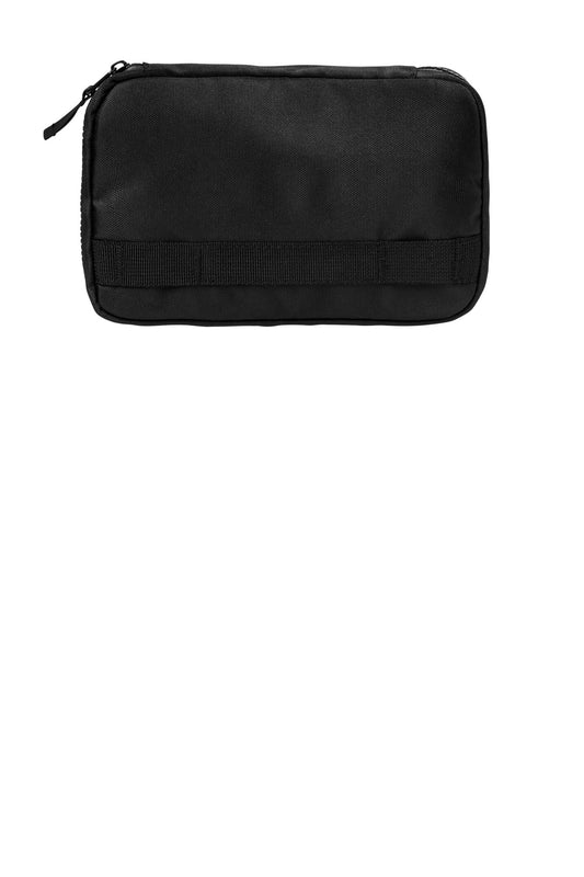 Mercer+Mettle Utility Case MMB700 in deep black, flat front view showing durable design and sturdy handle for tools and accessories.