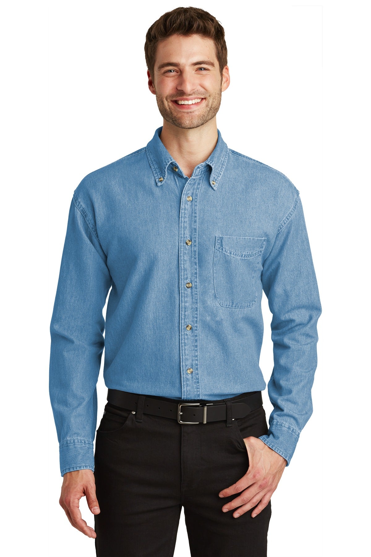 Port Authority ®  Long Sleeve Denim Shirt. S600 - Angelheart Embroidery and Screen Printing