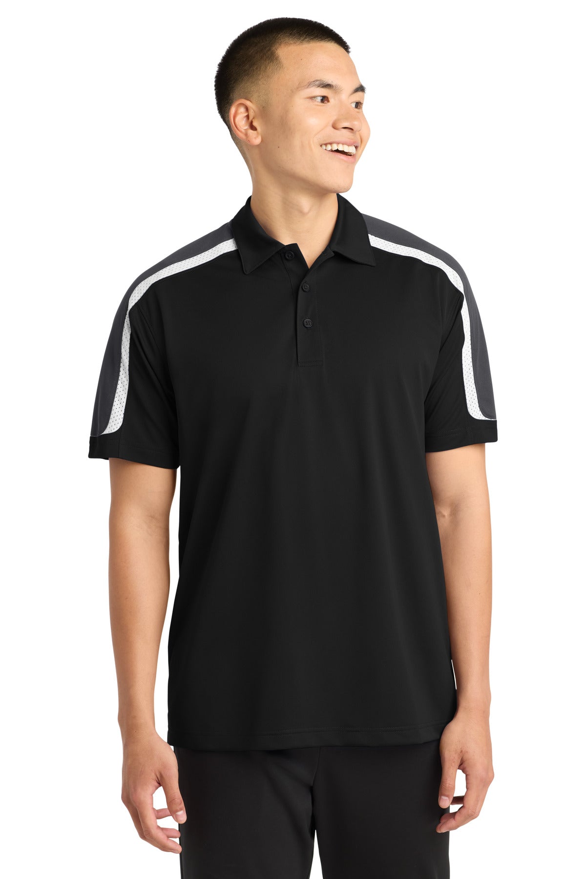 Sport-Tek ®  Tricolor Shoulder Micropique Sport-Wick ®  Polo. ST658