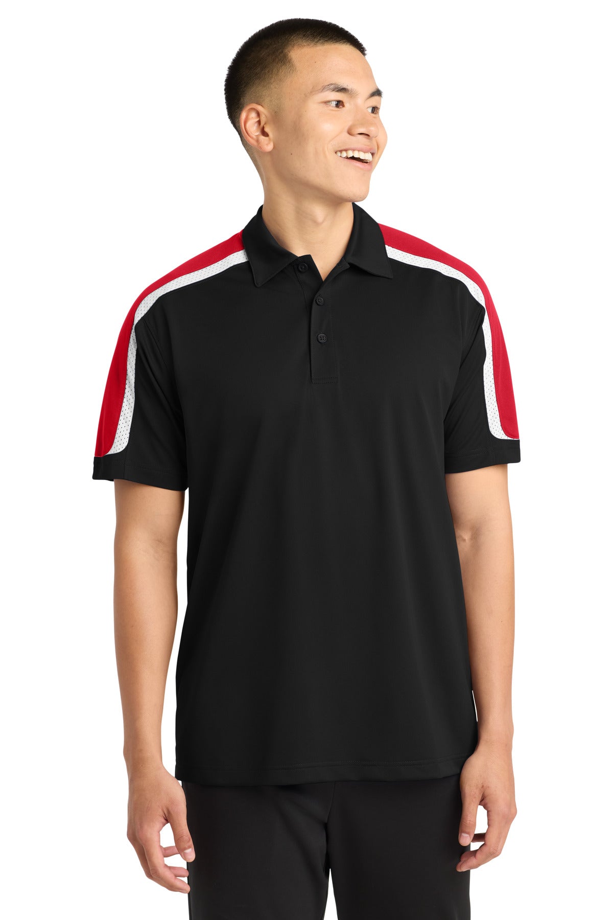 Sport-Tek ®  Tricolor Shoulder Micropique Sport-Wick ®  Polo. ST658