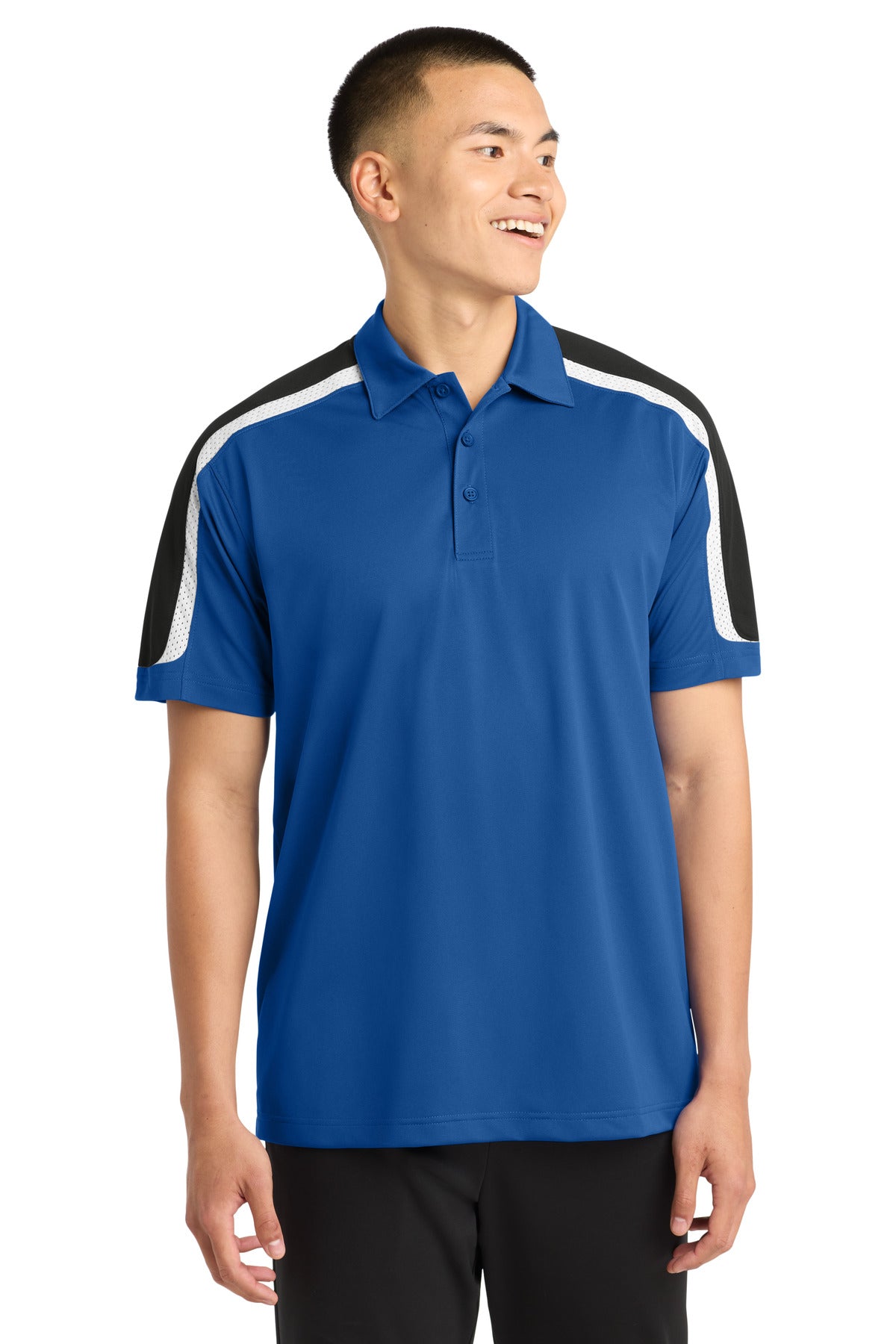 Sport-Tek ®  Tricolor Shoulder Micropique Sport-Wick ®  Polo. ST658