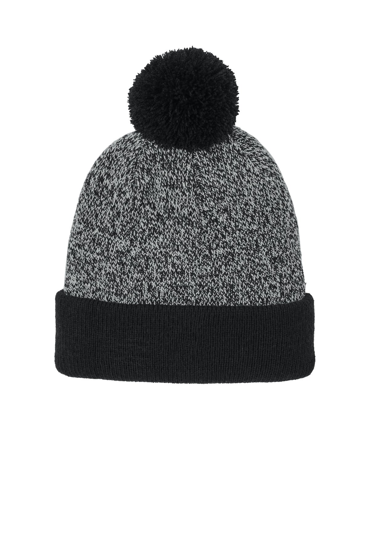 Sport-Tek ®  Halftime Heather Pom Beanie STC68 - Angelheart Embroidery and Screen Printing